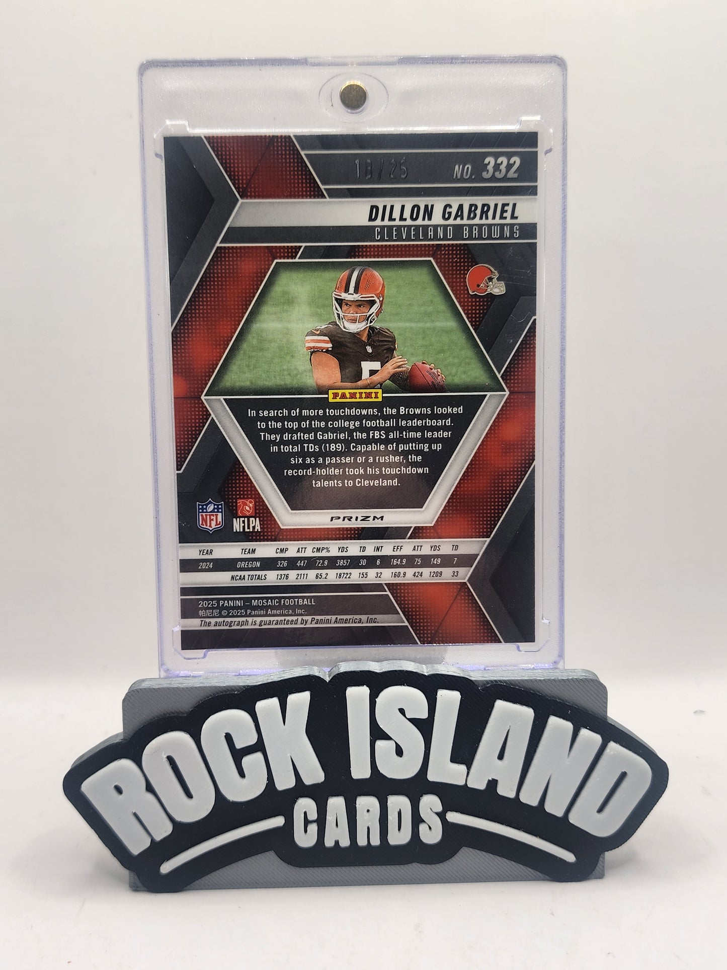 Dillon Gabriel 2025 Panini Mosaic #332 White RC 18/25