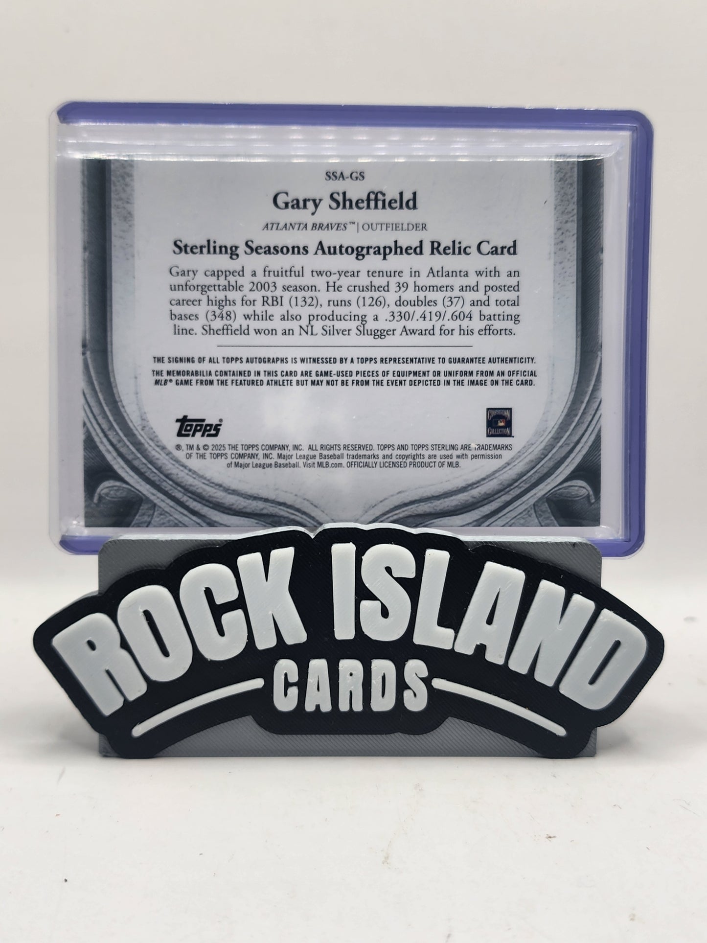 Gary Sheffield 2025 Topps Sterling #SSA-GS Game Used Memorabilia 1 of 1 Relic