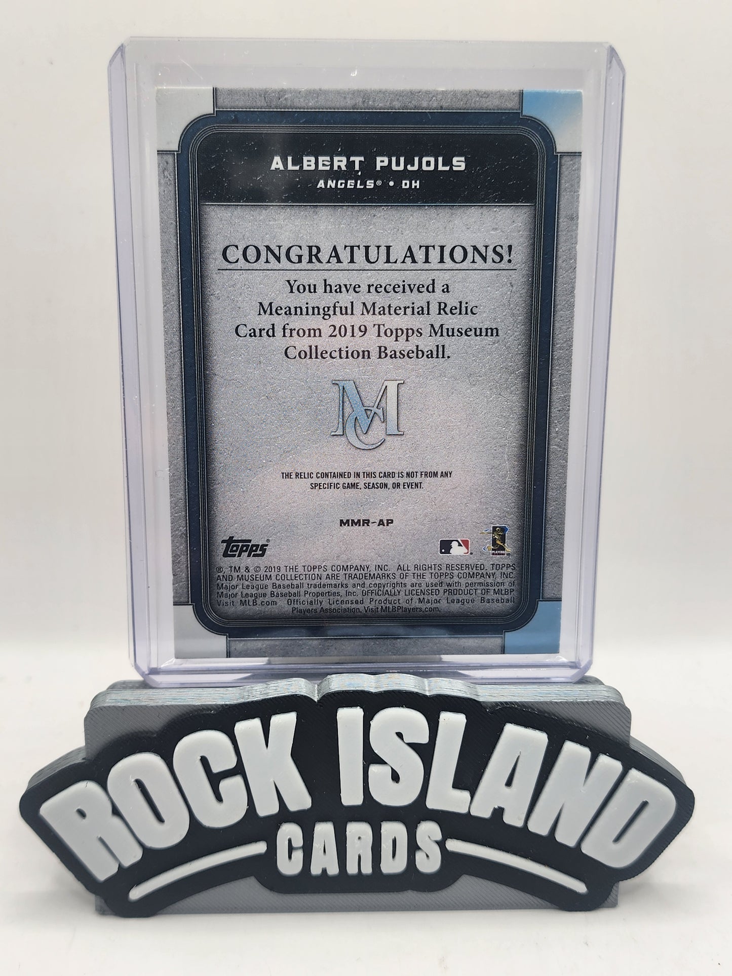 Albert Pujols 2019 Topps Museum Collection Baseball Meaningful Material Relic/10