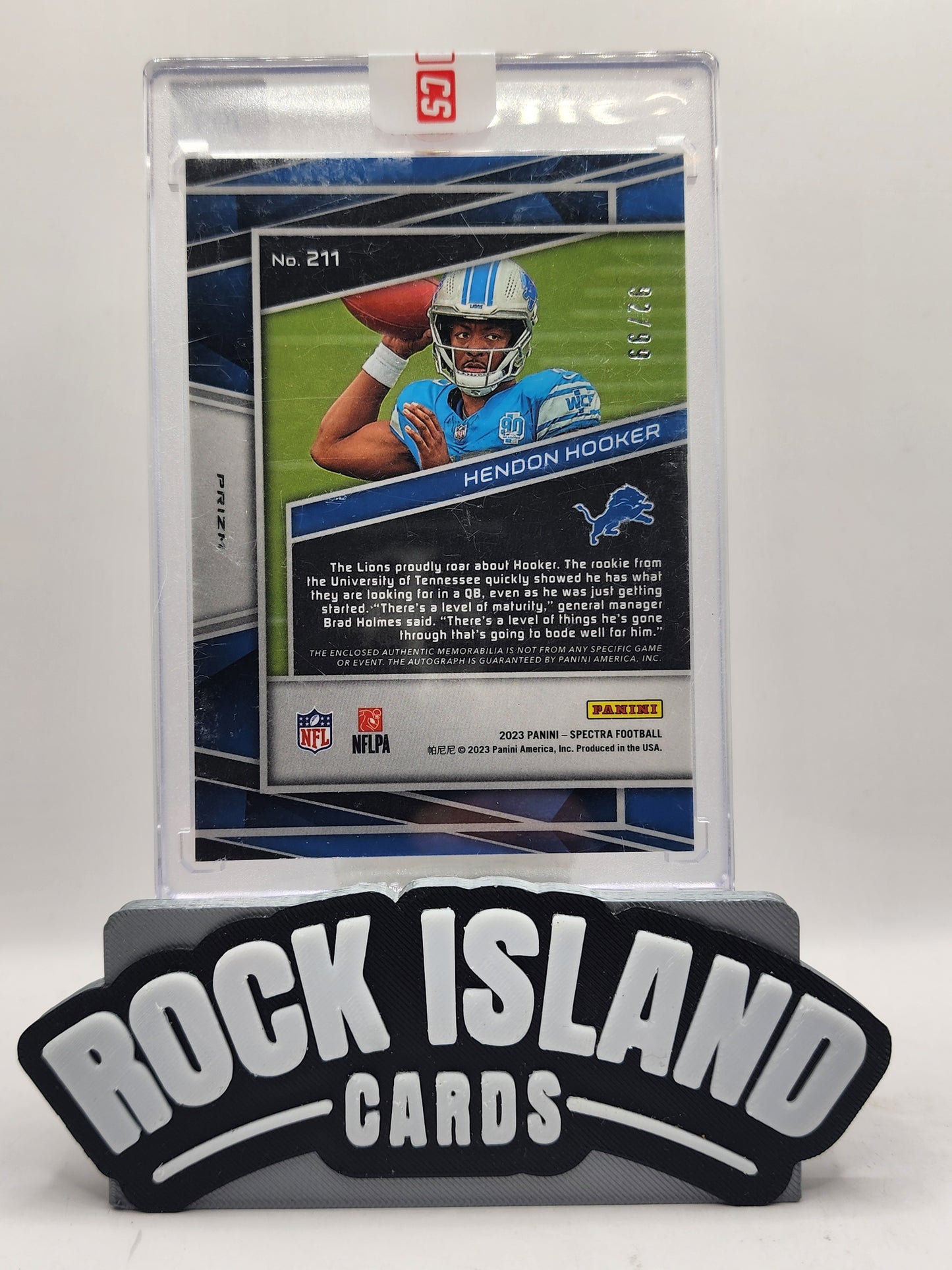 Hendon Hooker 2023 Panini Spectra #211 Radiant /99 RC Patch