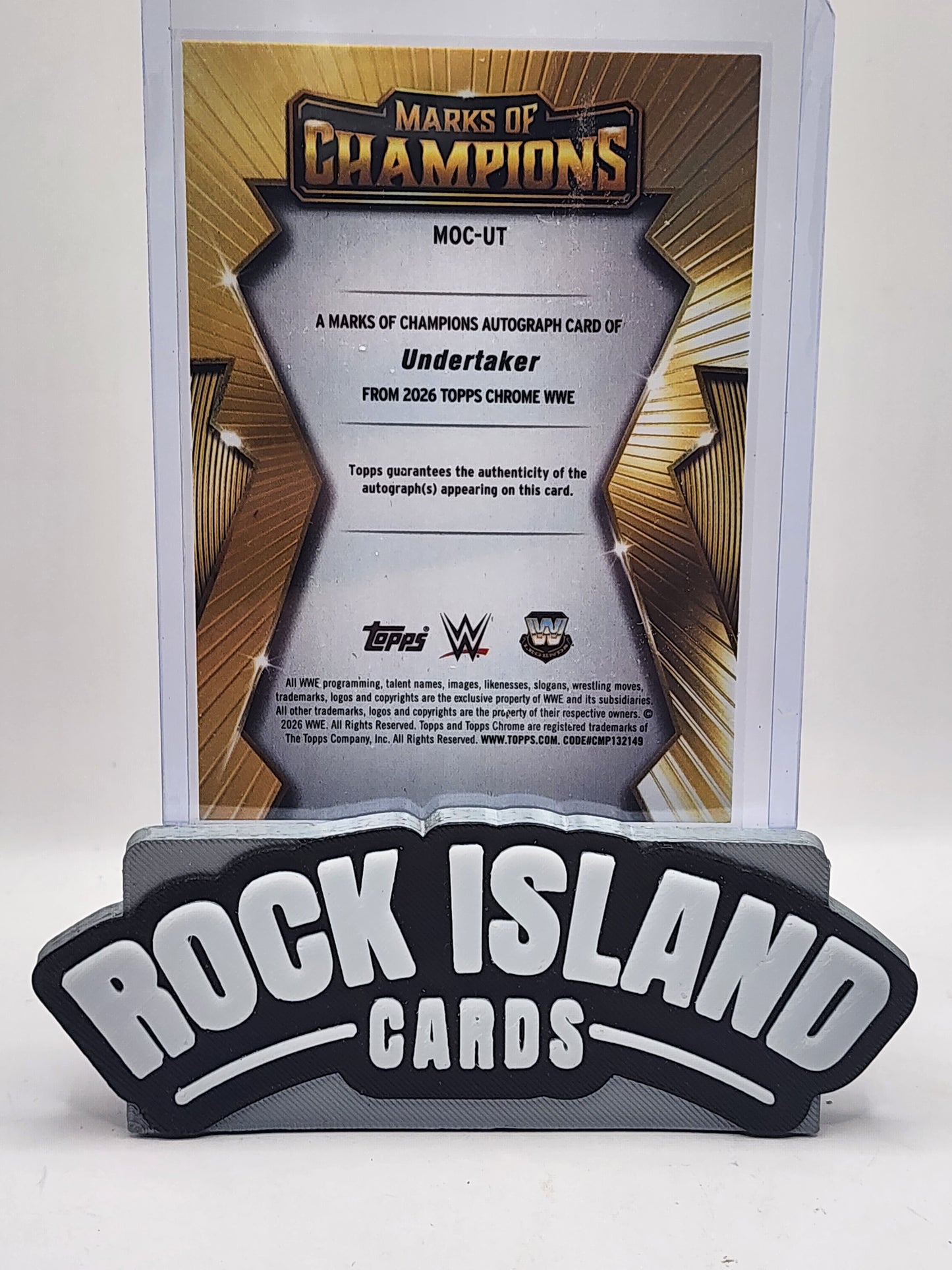 Undertaker 2026 Topps Chrome WWE Marks of Champions Gold Atomic Refractor 23/50