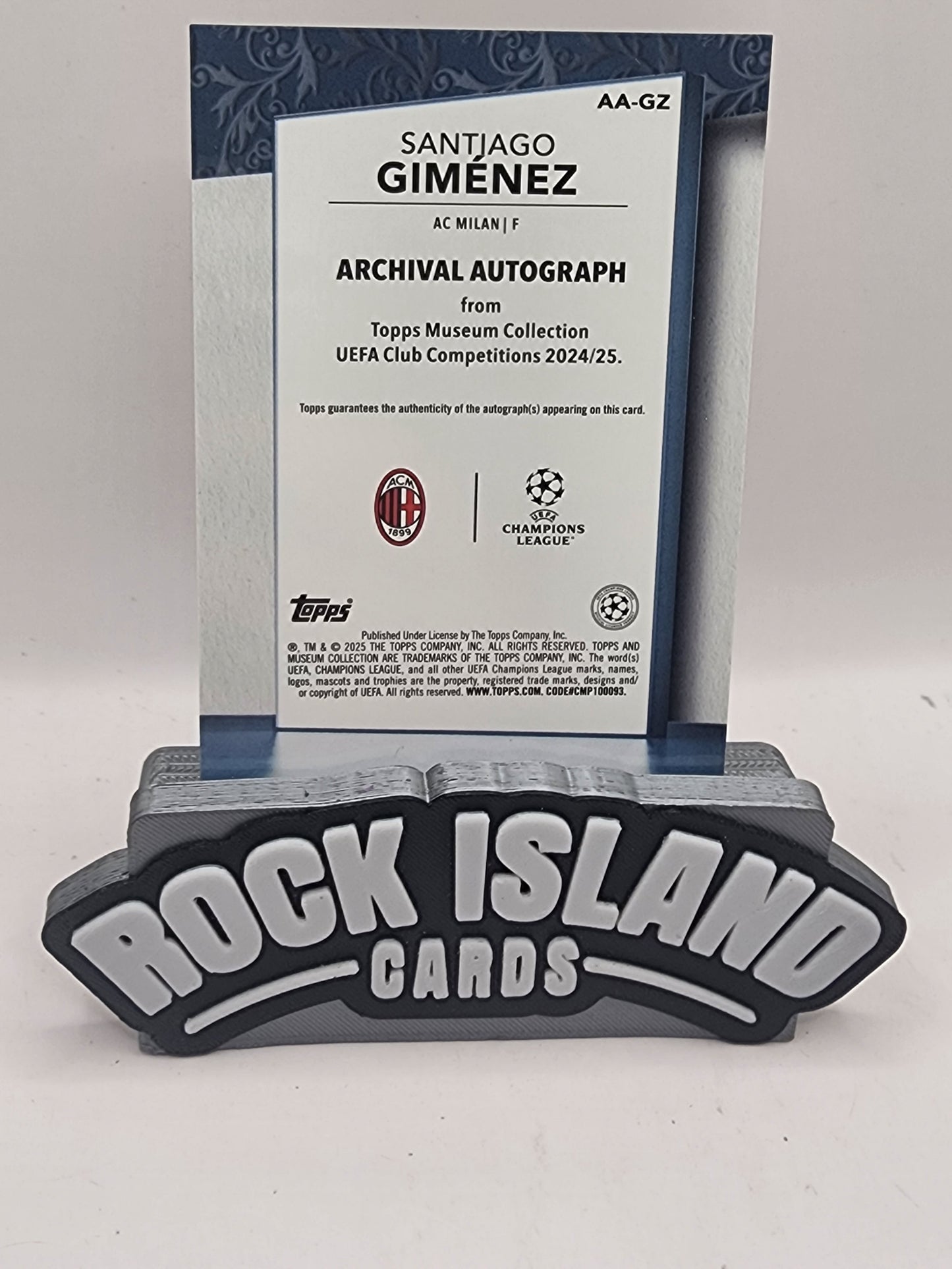 Santiago Gimenez 2025 Topps Museum Collection UEFA Club Competitions #AA-GZ /75