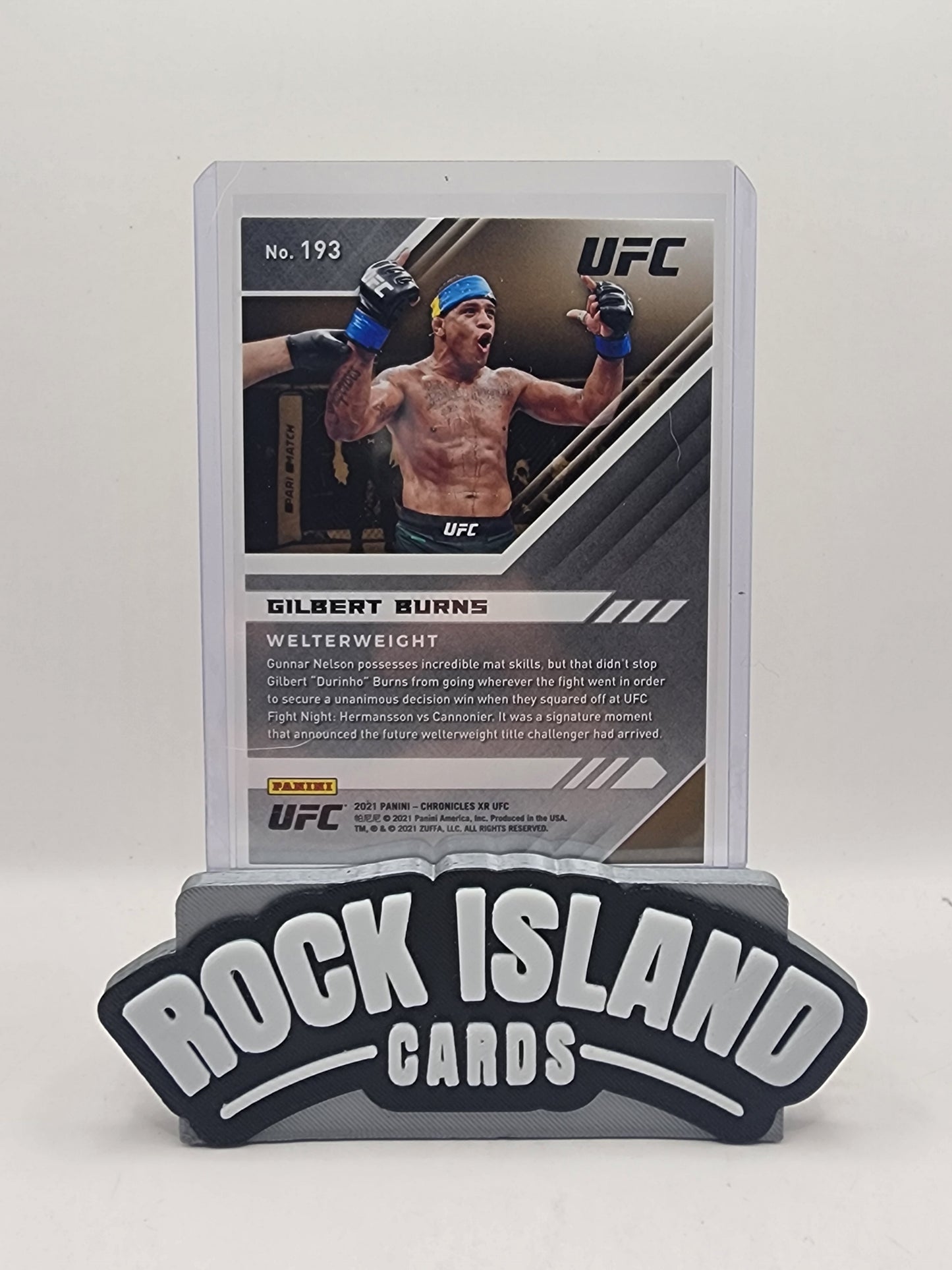 Gilbert Burns 2021 Panini Chronicles XR UFC #193 Gold Prizm RC 02/10