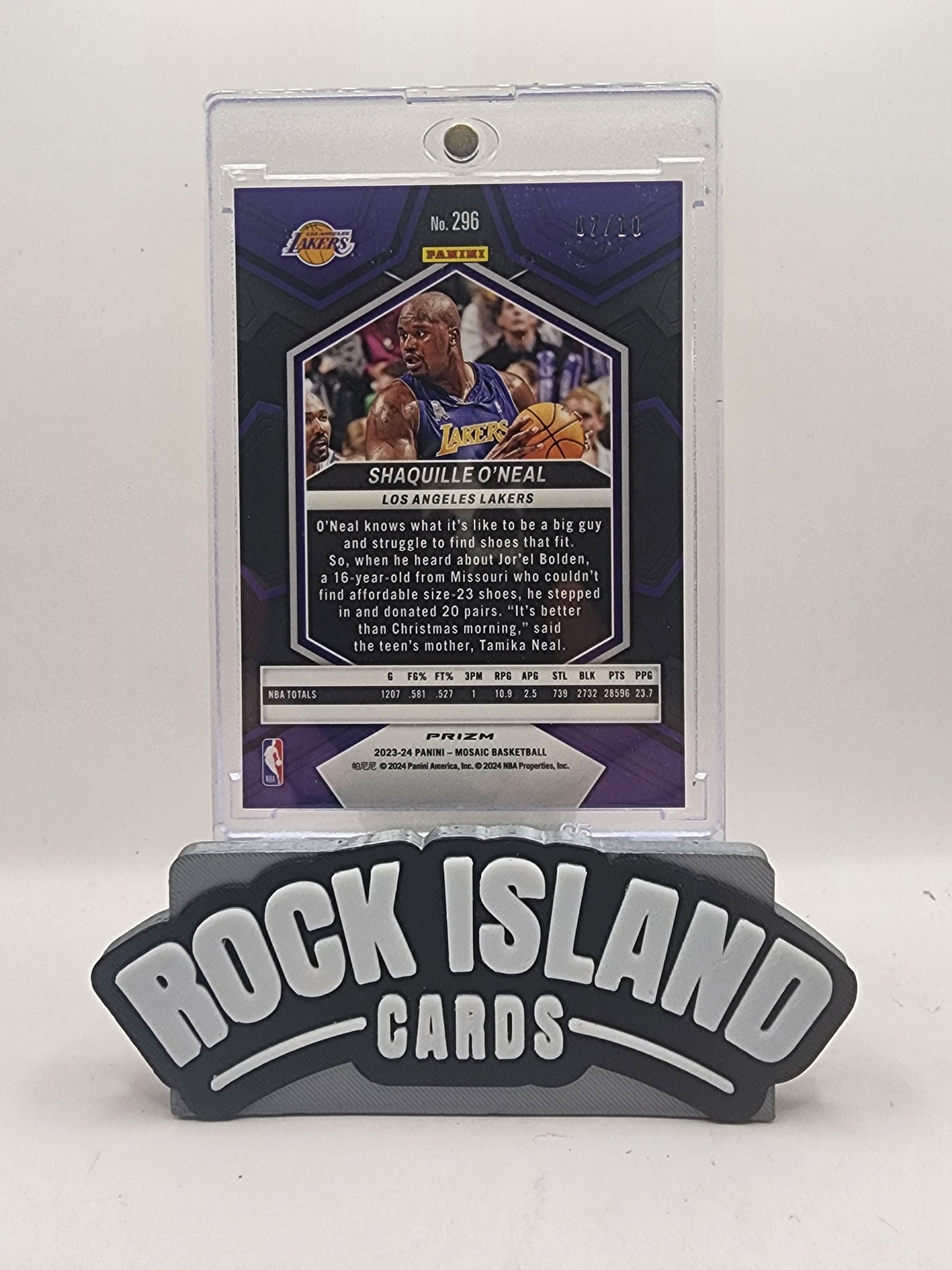 Shaquille O'Neal 2023 Panini Mosaic Prizm #296 Gold Disco 07/10