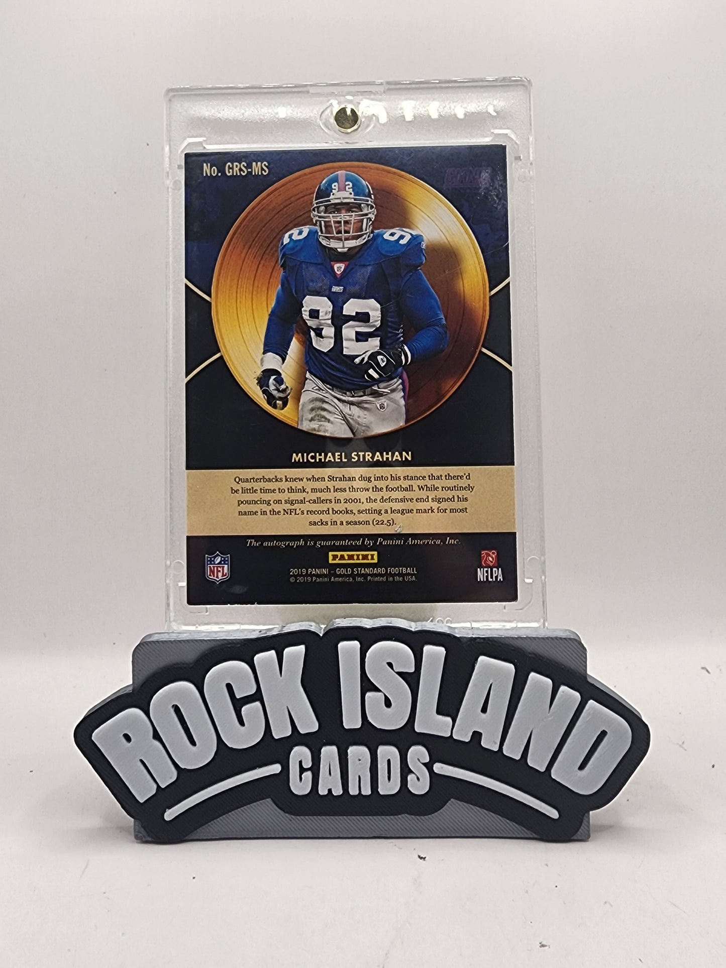 Michael Strahan 2019 Panini Gold Standard Golden Record Signatures #GRS-MS /5