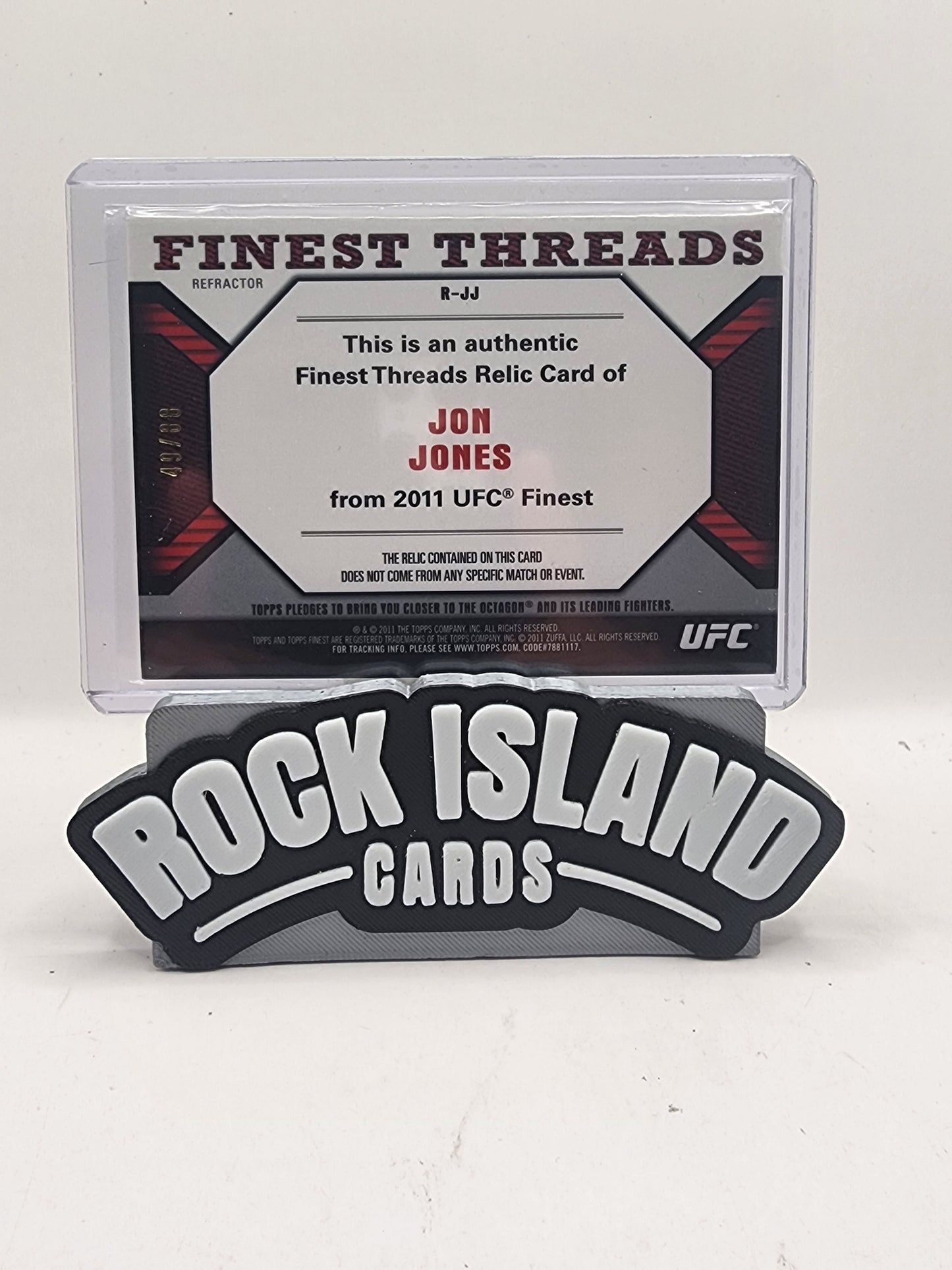 Jon Jones 2011 Topps UFC Finest Finest Threads #R-JJ Refractor 49/88