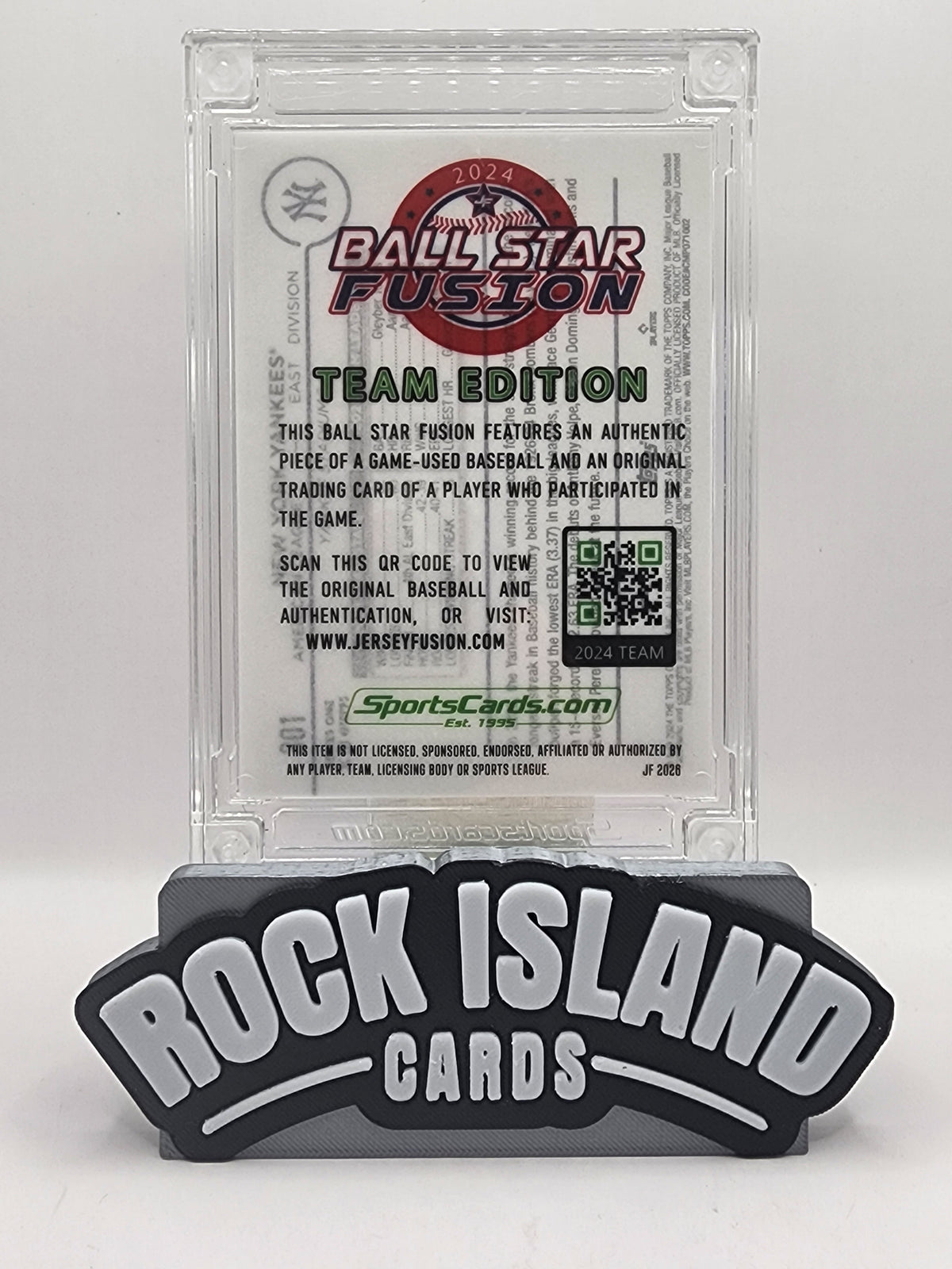 New York Yankees Team Card 2024 Jersey Fusion Ball #2024-301 /39 Game-Used Ball