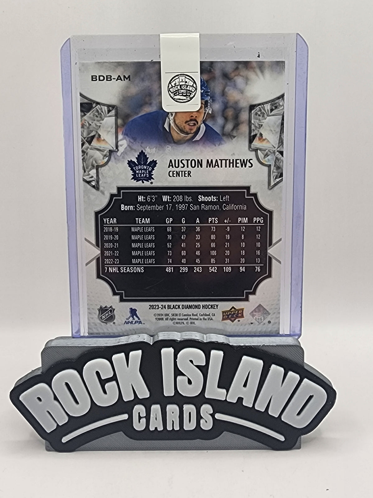 Auston Matthews 2023-24 Upper Deck Black Diamond #BDB-AM Green 09/10