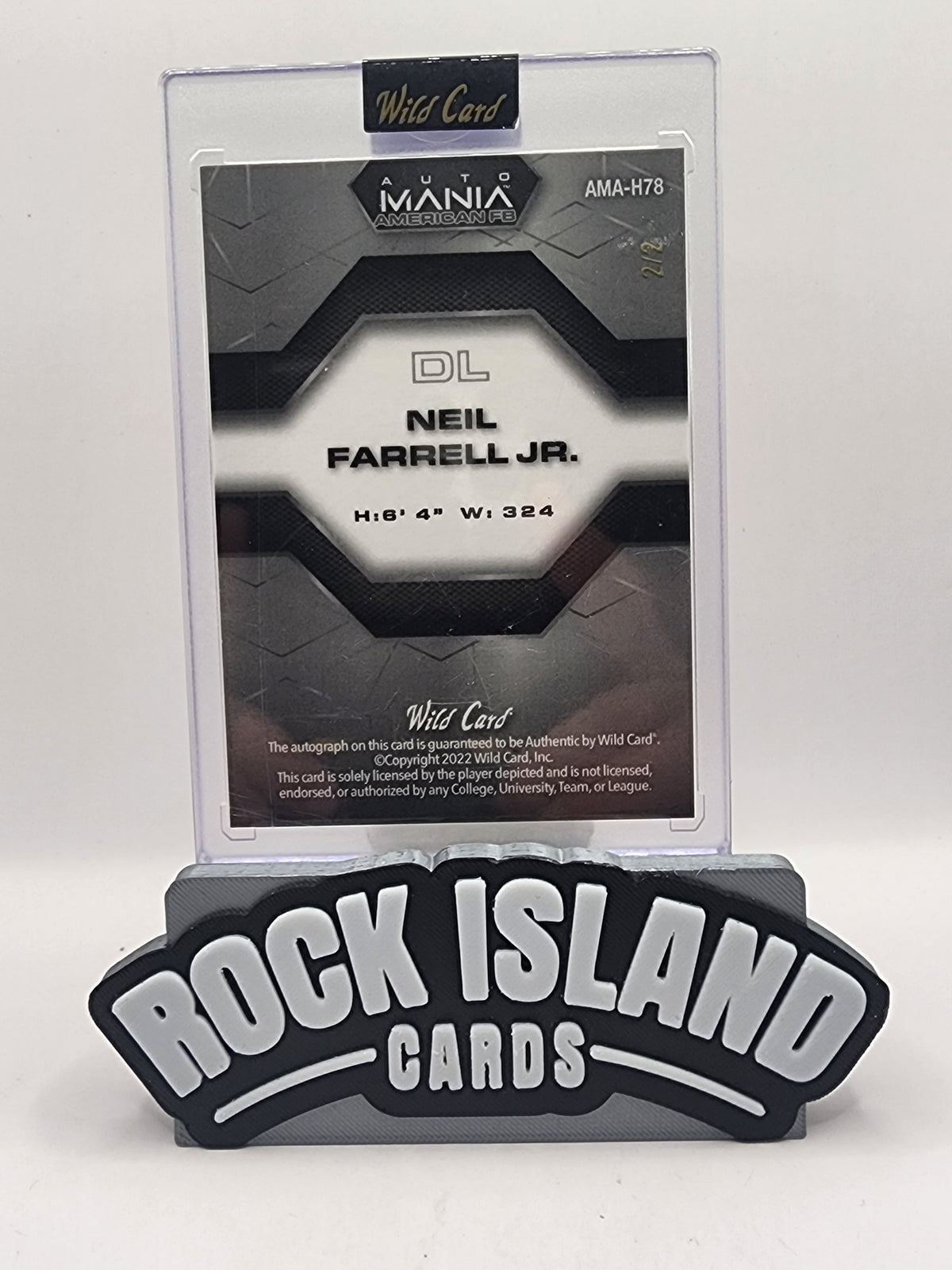 Neil Farrell Jr. 2022 Wild Card Auto Mania #AMA-H78 /2