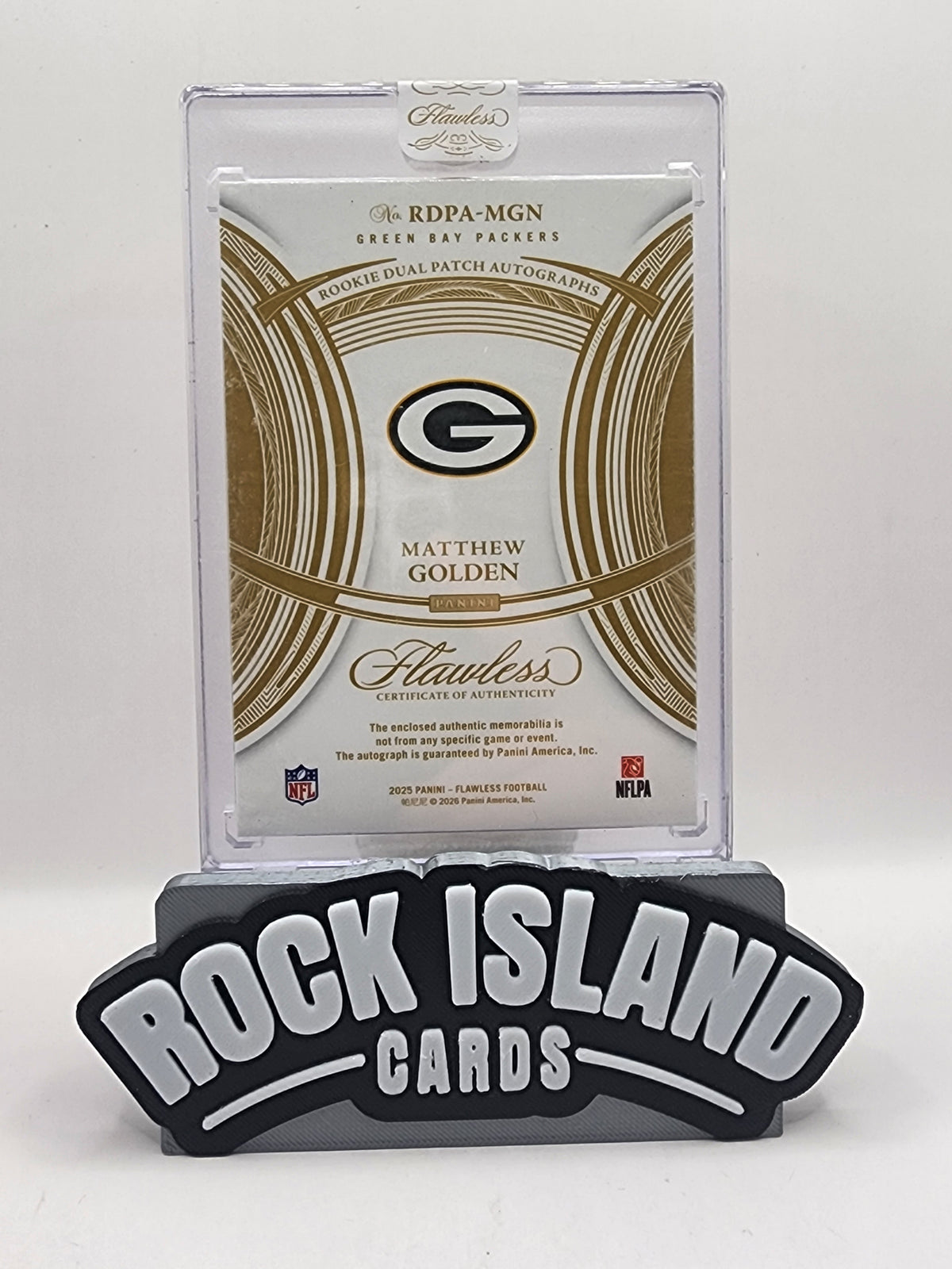Matthew Golden 2025 Panini Flawless #RDPA-MGN /4 Rookie Dual Patch Autographs