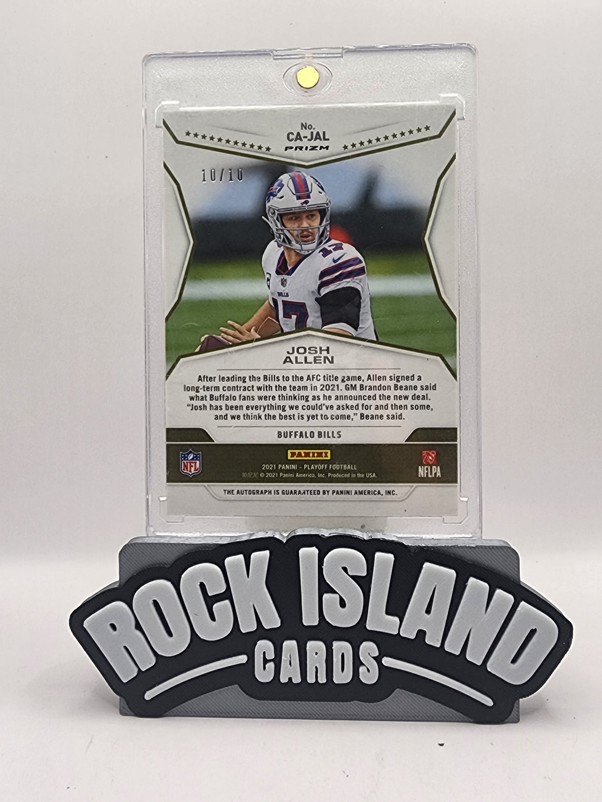 Josh Allen 2021 Panini Playoff Football #CA-JAL Call to Arms 10/10
