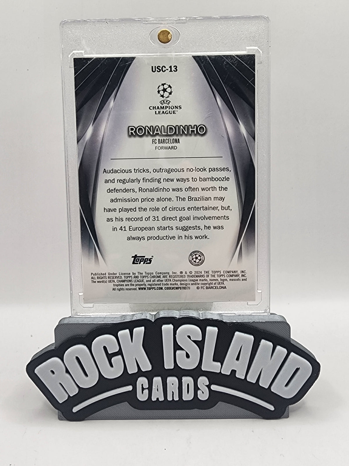 Ronaldinho 2023-24 Topps Chrome UEFA Club Competitions #USC-13 Blue Disco /150