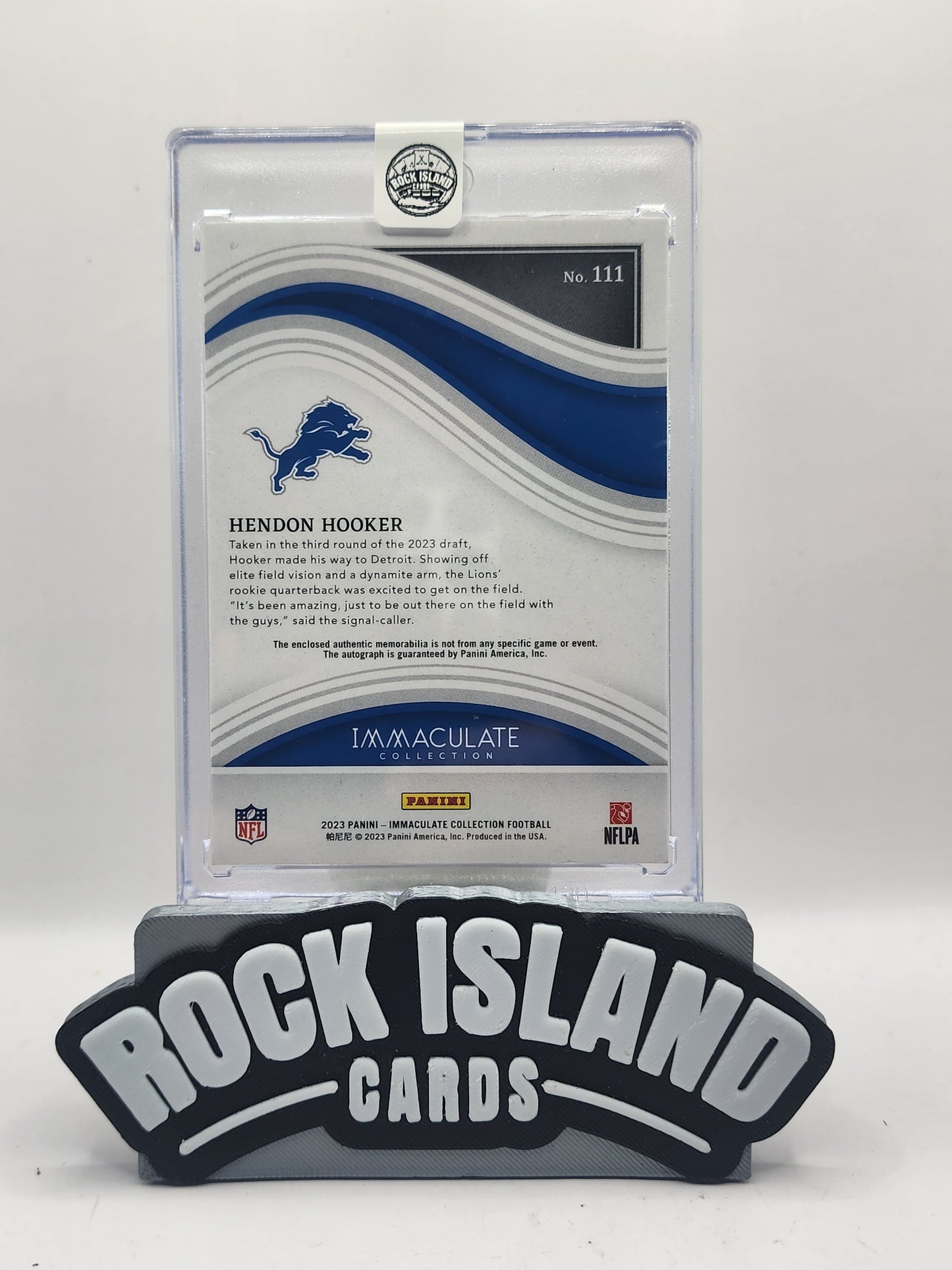 Hendon Hooker 2023 Panini Immaculate Collection #111 Patch 05/18 RC