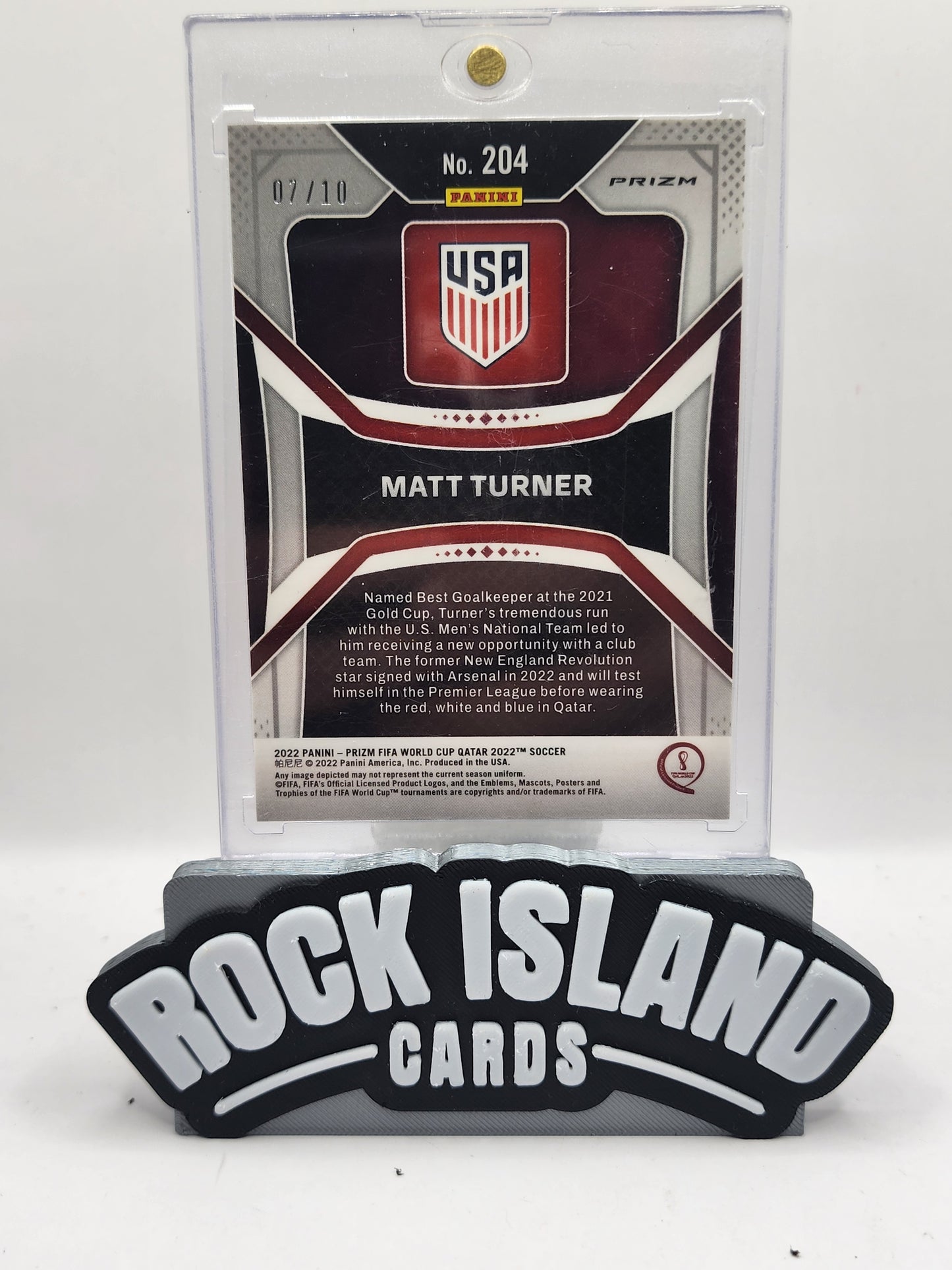 Matt Turner 2022 Panini Prizm #204 Gold 07/10