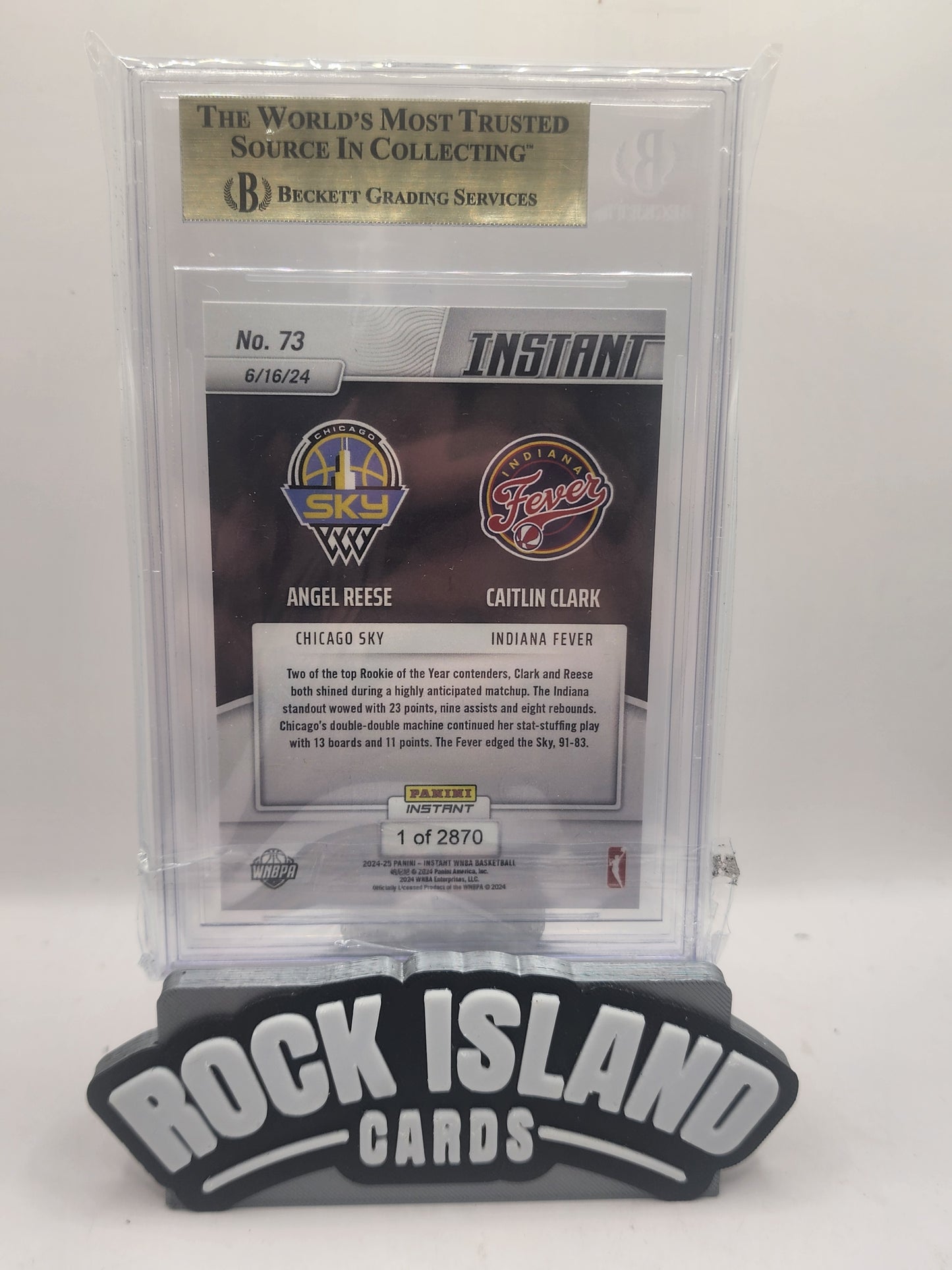 Caitlin Clark Angel Reese 2024 Panini Instant WNBA Sunday Showdown #73 / BGS 9.5