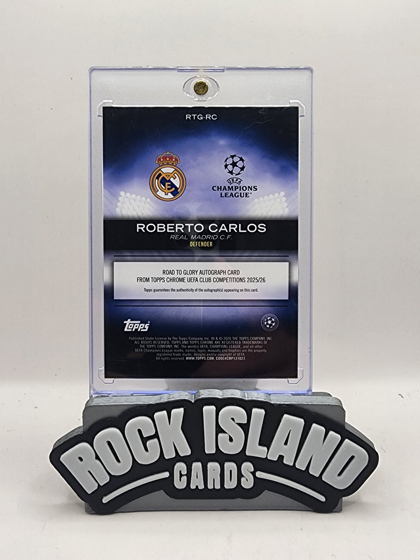 Roberto Carlos 2026 Topps Chrome UEFA Club Competitions Road to Glory Orange /25