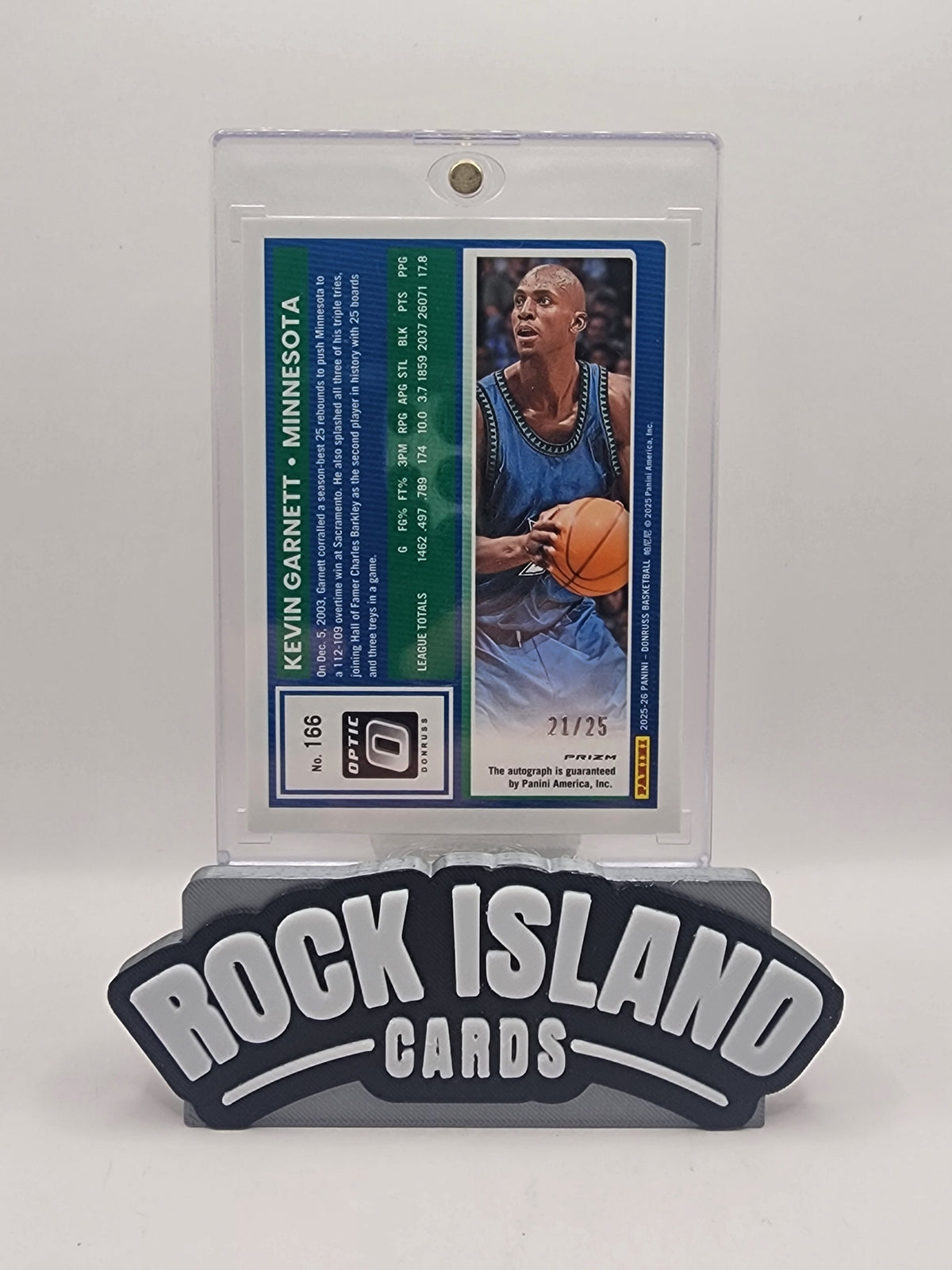 Kevin Garnett 2025 Panini Donruss Optic Signature #166 Choice Mojo 21/25