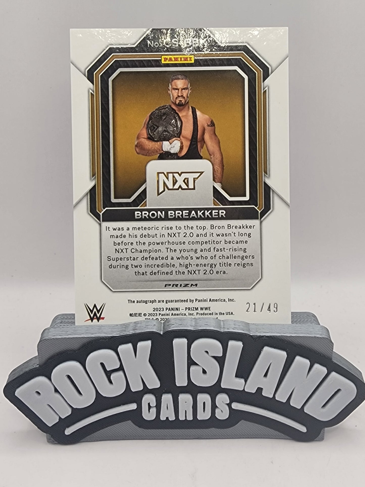 Bron Breakker 2024 Panini Prizm WWE #CS-BBK Blue Champion Signatures 21/49
