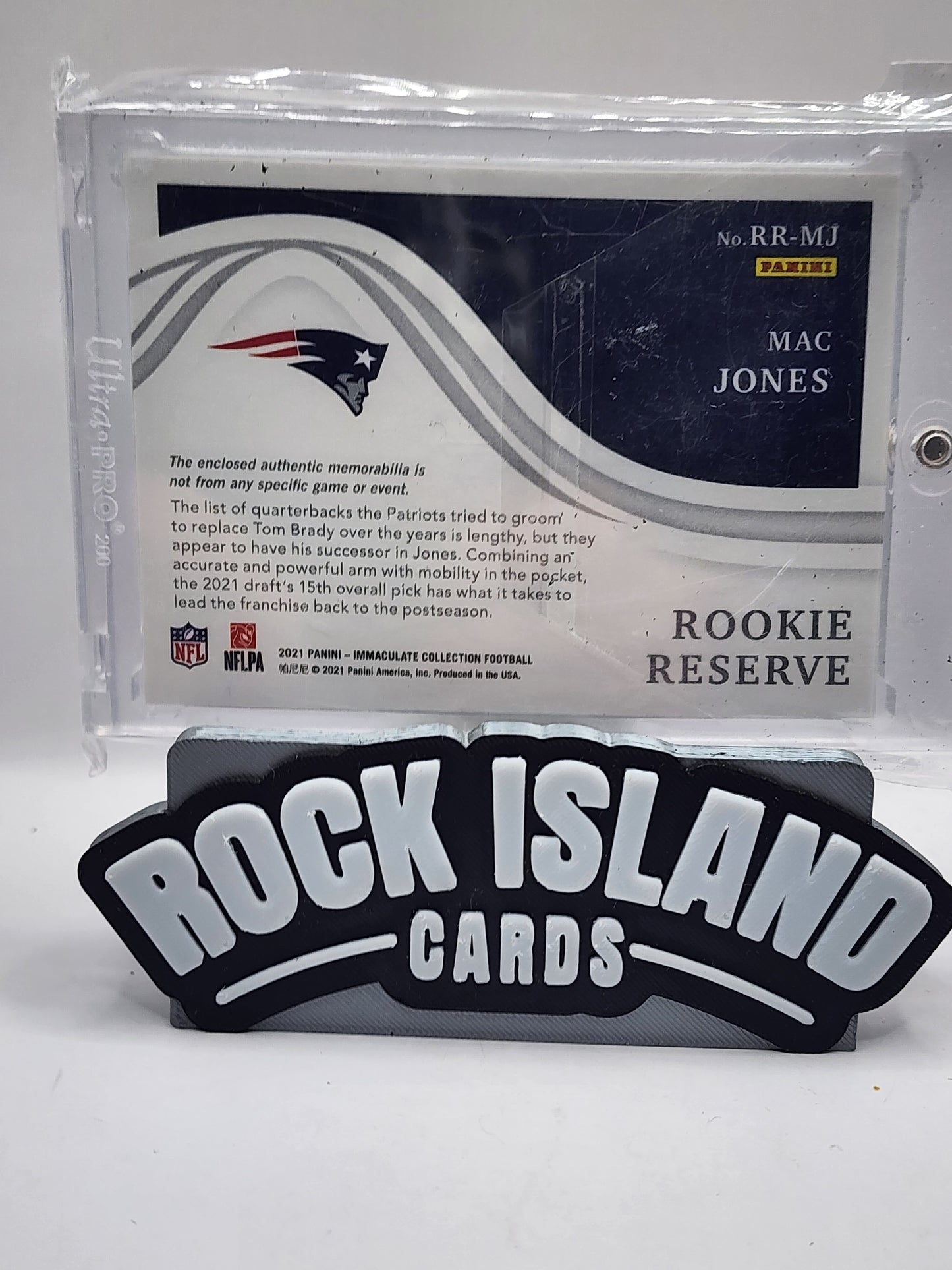 Mac Jones 2021 Panini Immaculate Collection #RR-MJ Rookie Laundry Tag / Logo /5