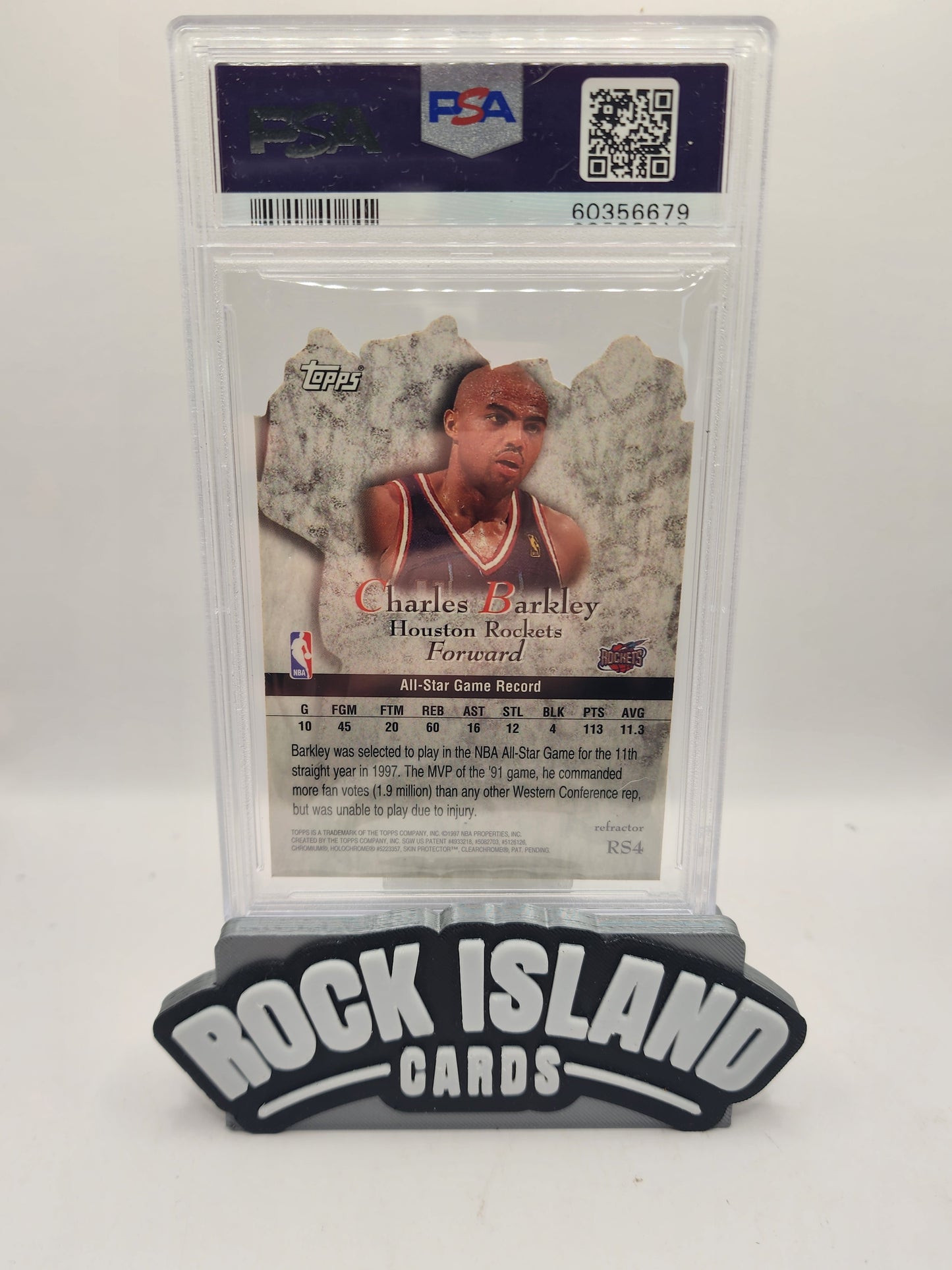 Charles Barkley 1997 Topps Rock Stars #RS4 Refractor PSA 6