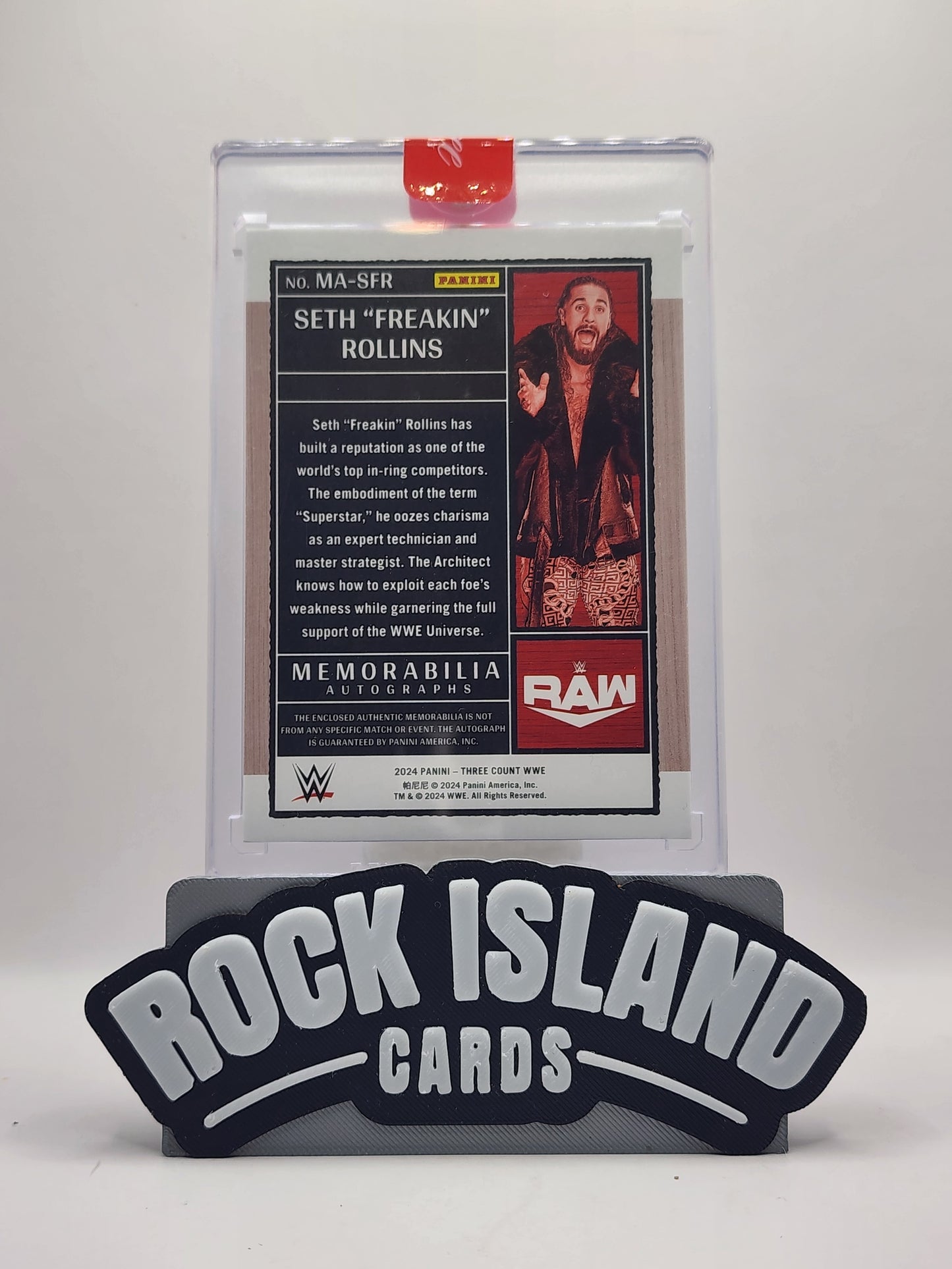Seth Rollins 2024 Panini WWE Three Count #MA-SFR 01/10 Autograph Memorabilia