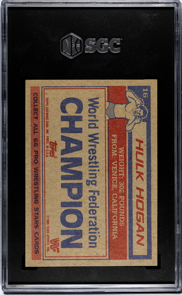 Hulk Hogan 1985 Topps #16 WWF SGC 6