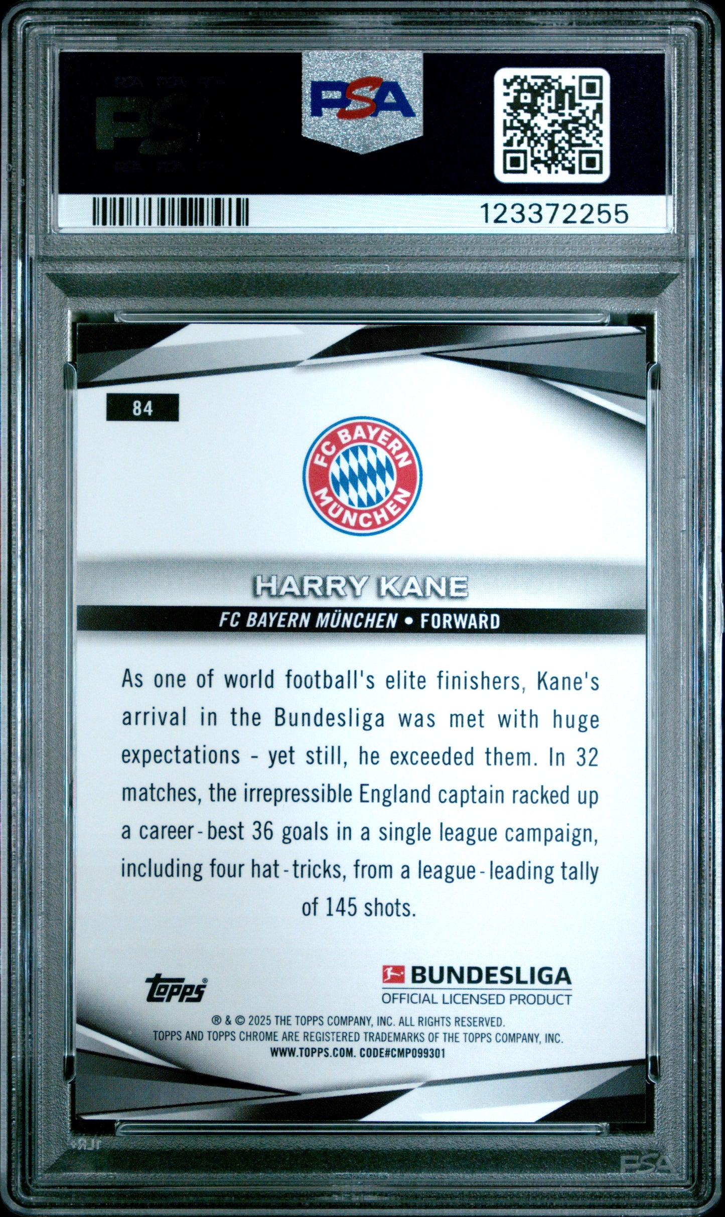 Harry Kane 2024-25 Topps Chrome Bundesliga #84 PSA 10