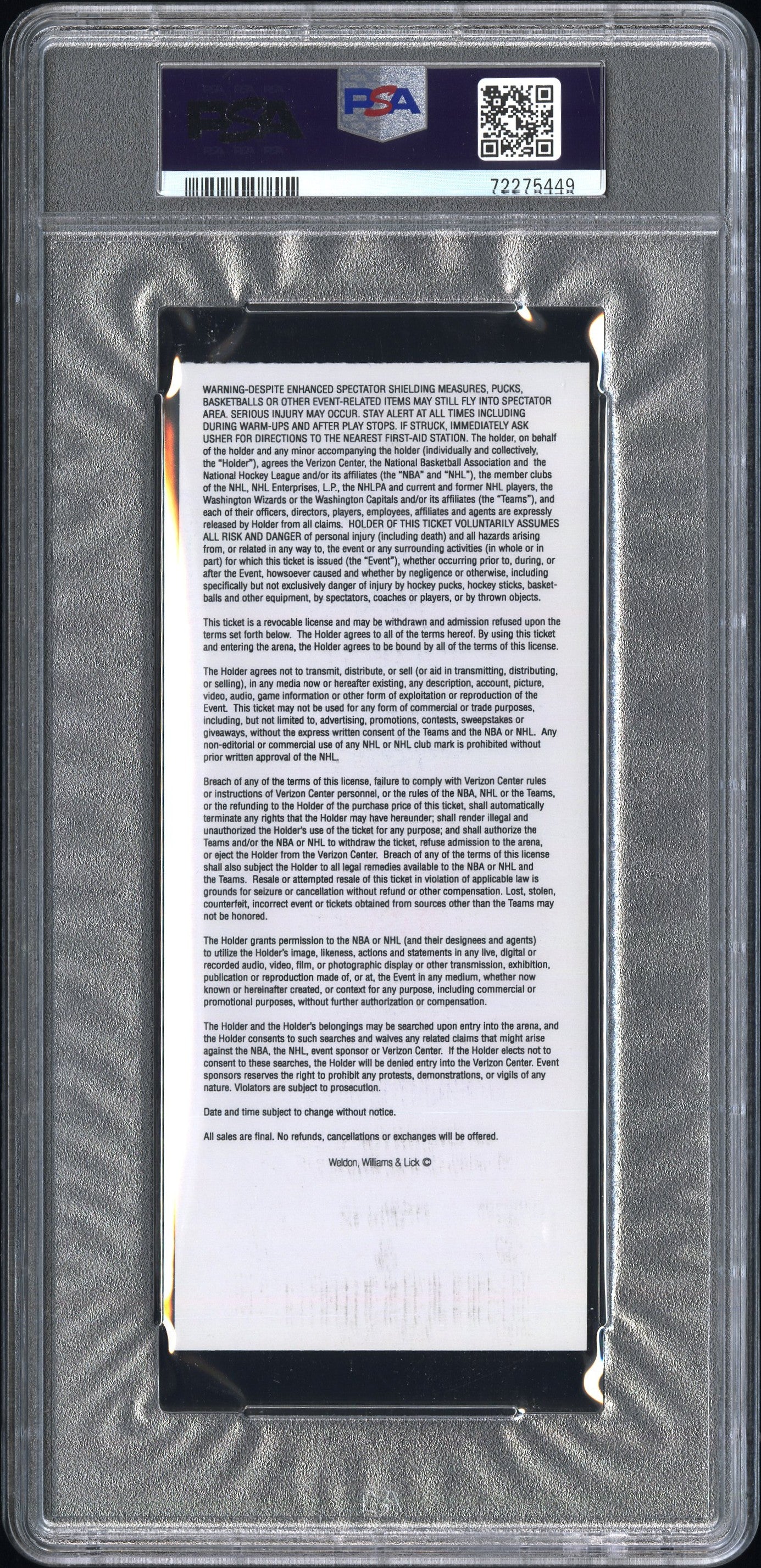 2015 Washington Caps / Edm Oilers #FULL Ovechkin/McDavid Matchup PSA 10
