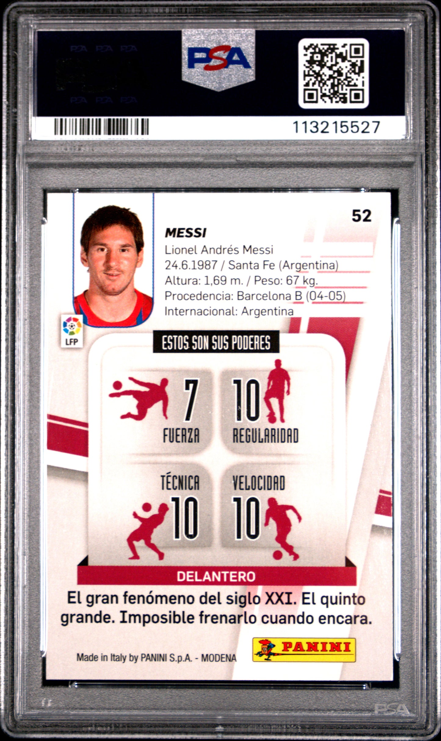 Lionel Messi 2012 Panini Megacracks Liga Bbva #52 Low Pop PSA 9