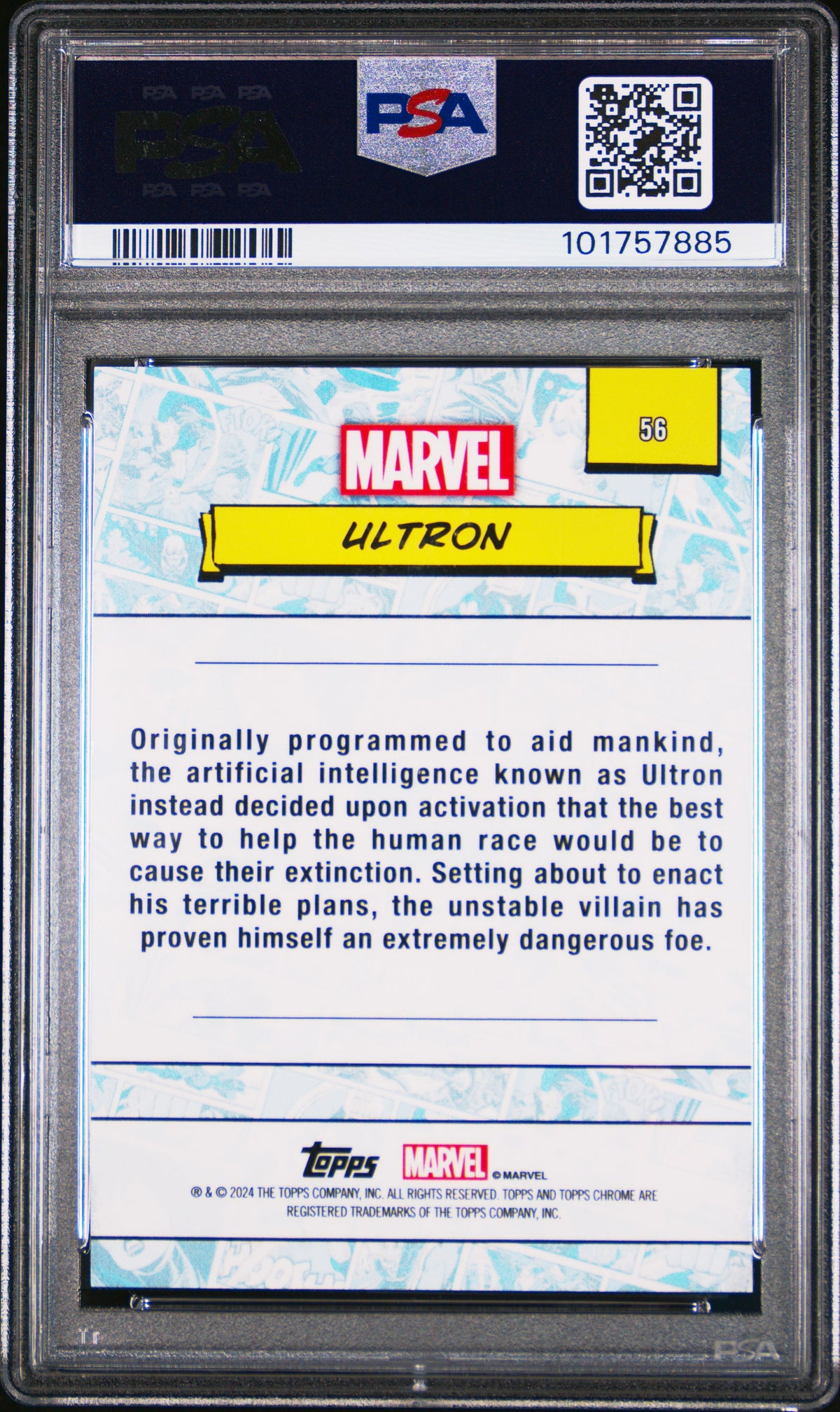 2024 Topps Chrome Marvel Ultron /50 #56 PSA 10