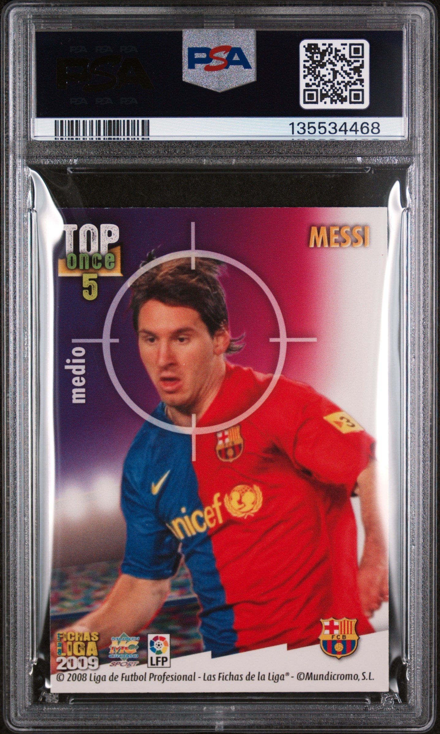Lionel Messi 2008 Mundicromo Las Fichas De La Liga #660 PSA 8