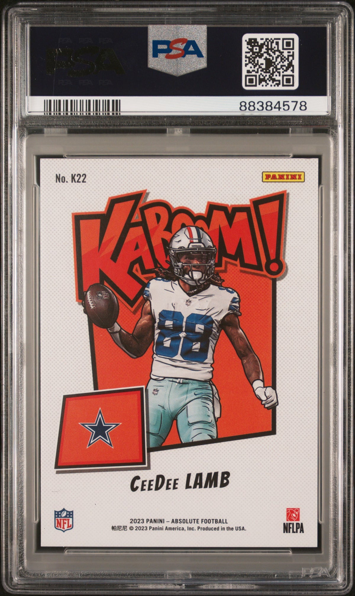 Ceedee Lamb 2023 Panini Absolute #K22 Vertical Kaboom! PSA 9