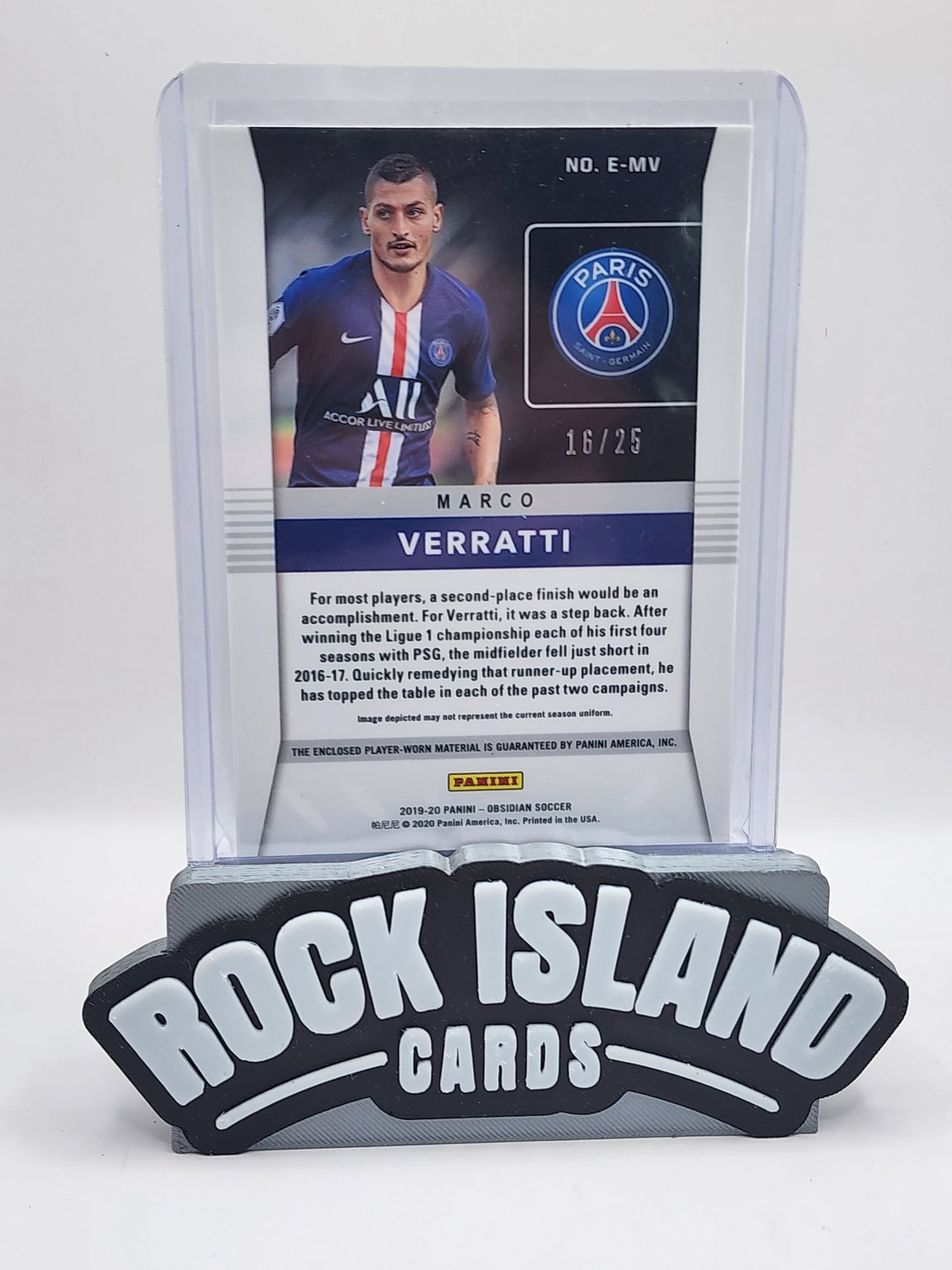 Marco Verratti 2020 Panini Obsidian #E-MV Patch 16/25