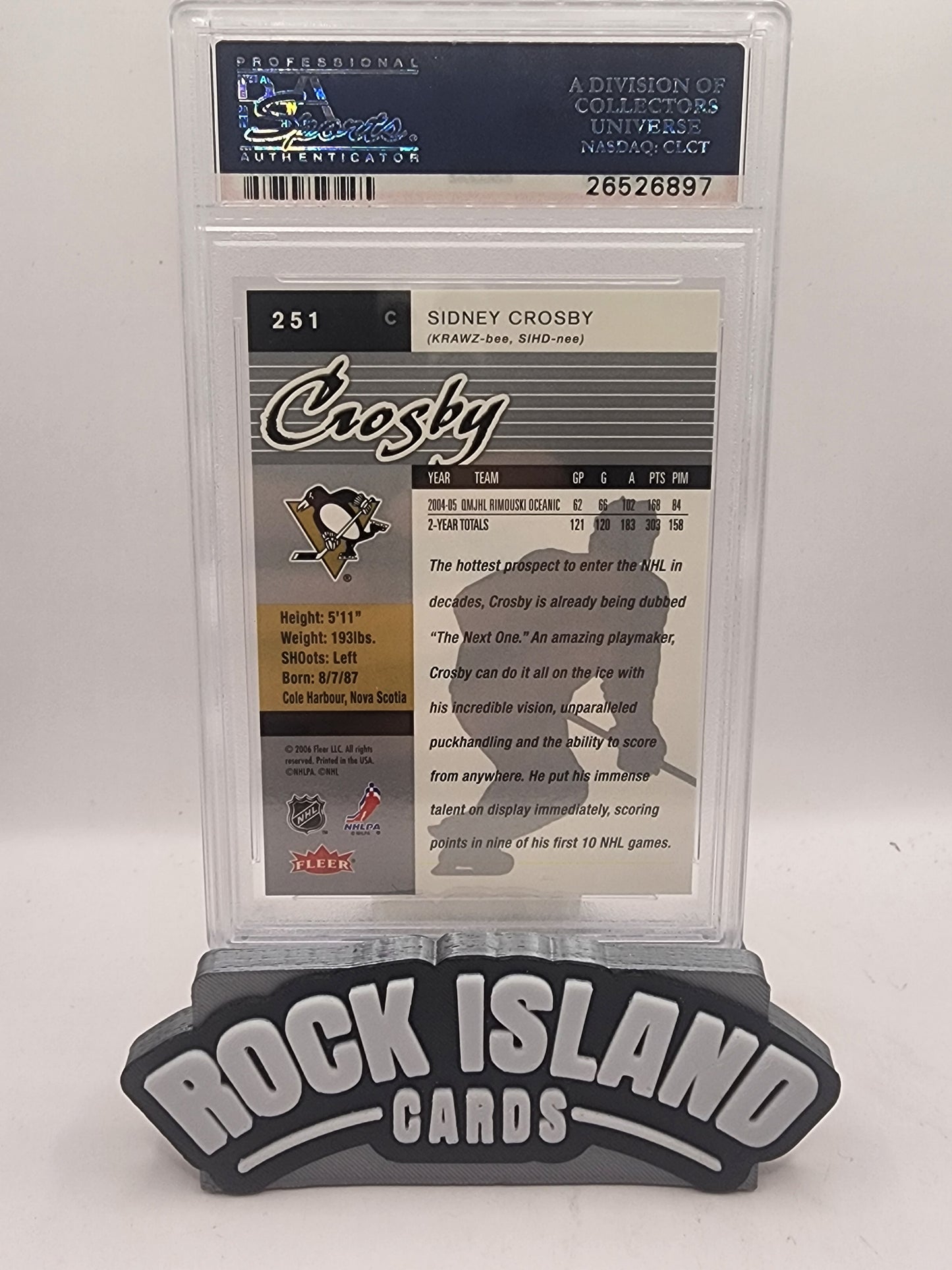 Sidney Crosby 2005 Fleer Ultra #251 Rookie PSA 10