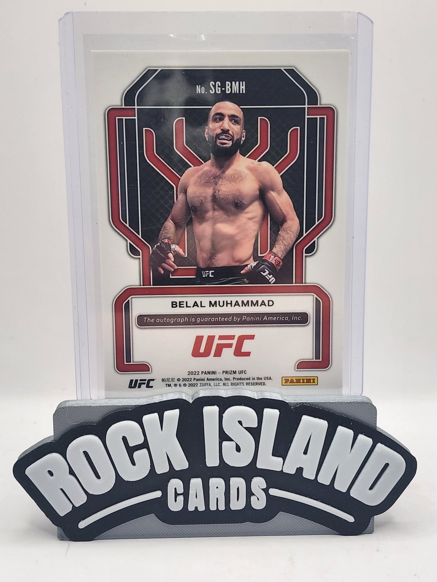 Belal Muhammad 2022 Panini Prizm UFC Signatures #SG-BMH