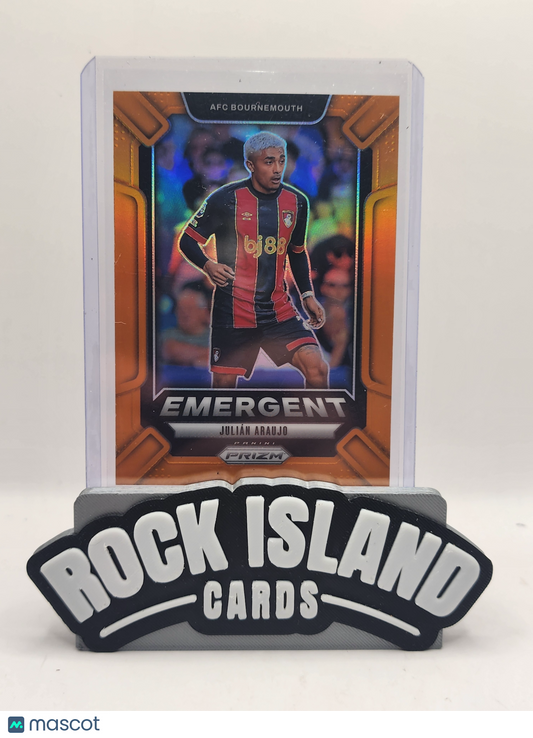 Julian Araujo 2024 Panini Prizm Premier League Emergent #26 Orange 06/25