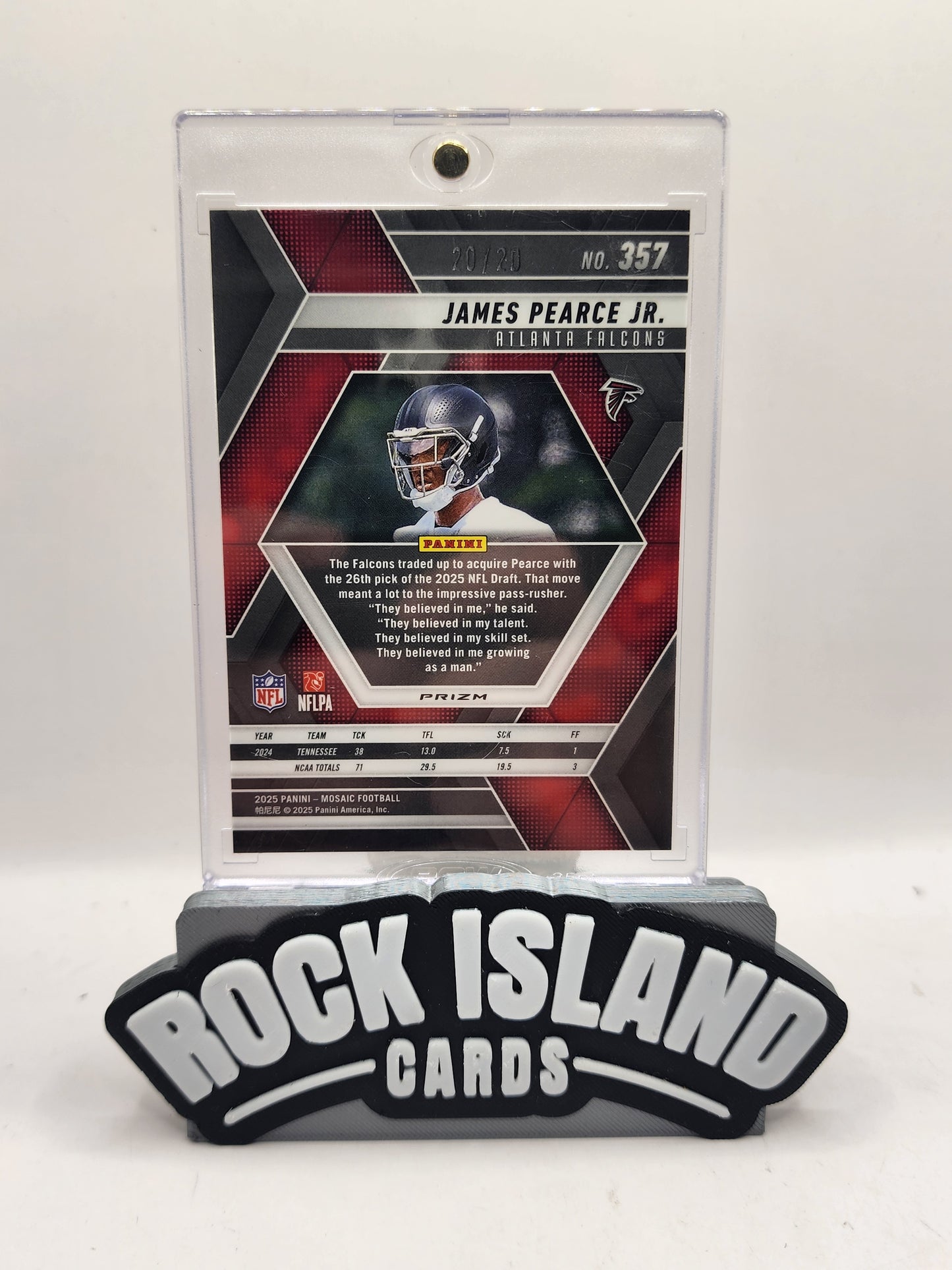 James Pearce Jr. 2025 Panini Mosaic #357 Cherry Blossom 20/20 RC