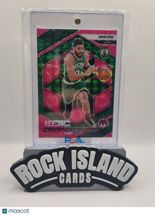 Jayson Tatum 2025 Panini Mosaic Epic Performers #4 Pink Fluorescent 08/10