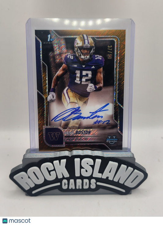 Denzel Boston 2025 Bowman University Chrome Gold Shimmer Refractor /50 Auto