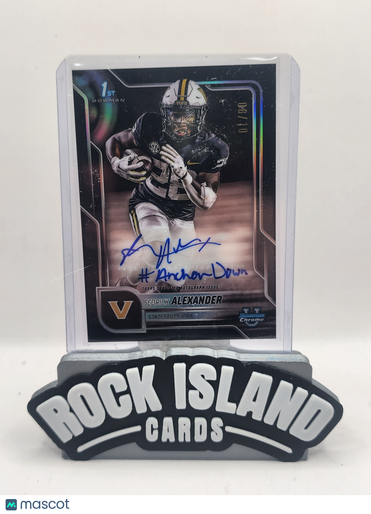 Sedrick Alexander 2025 Bowman University Chrome Football Black Refractor Auto