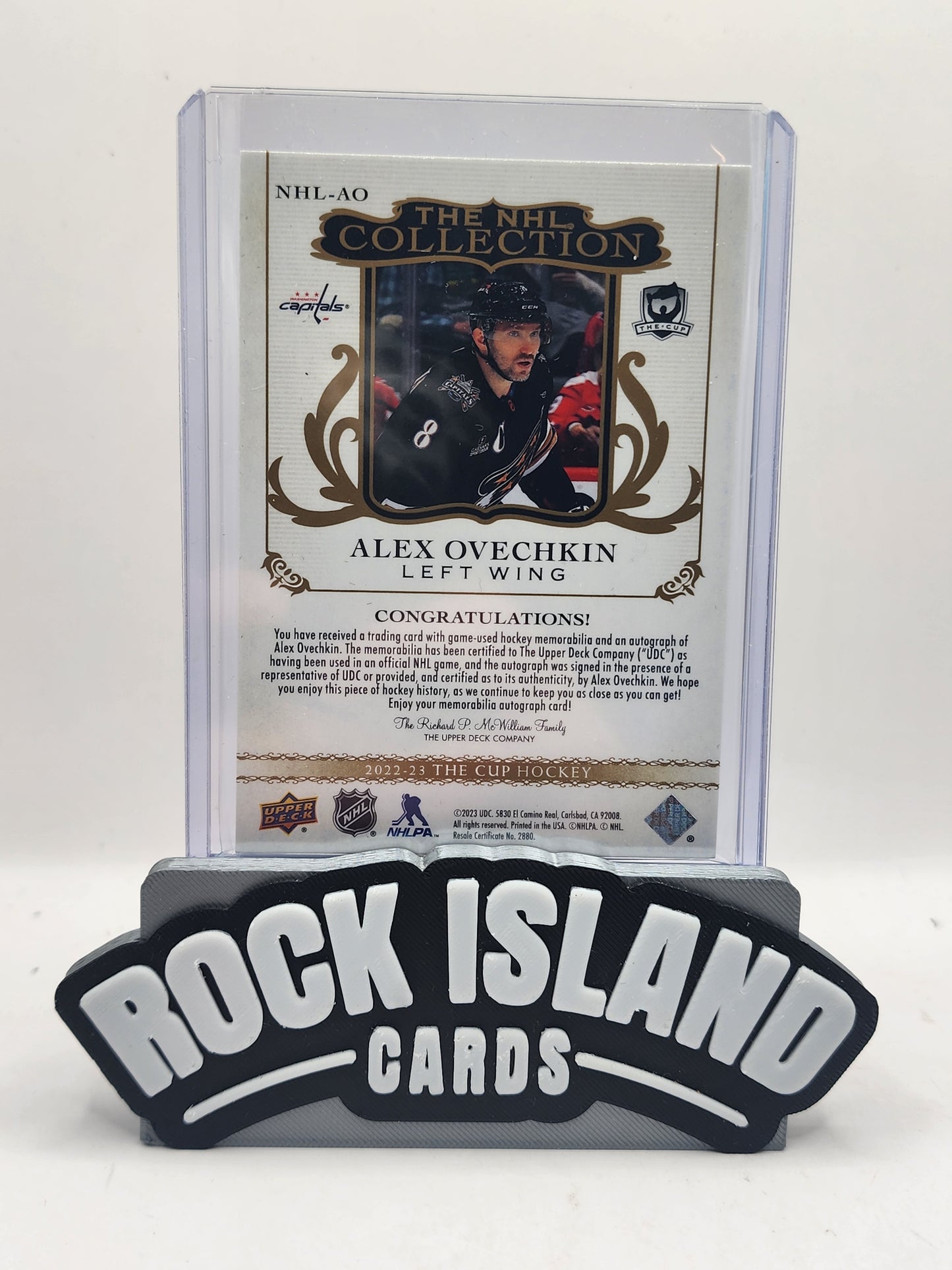 Alex Ovechkin 2022 Upper Deck The Cup The NHL Collection Auto 3 Clr Patch /10