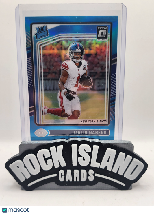 Malik Nabers 2024 Panini Donruss Optic #271 Aqua Rated Rookie /299