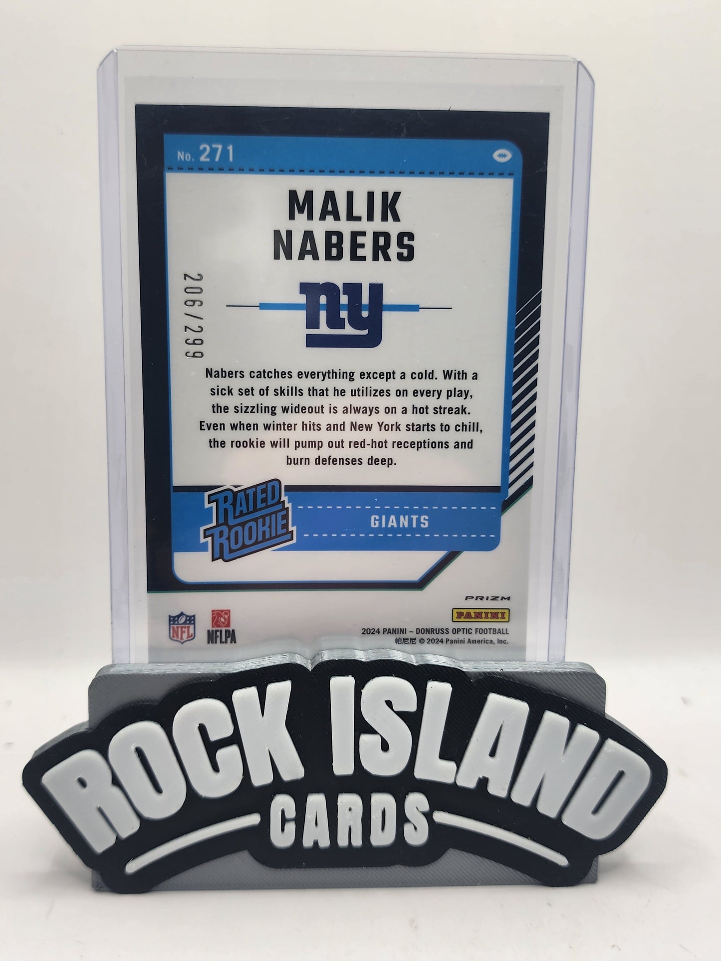 Malik Nabers 2024 Panini Donruss Optic #271 Aqua Rated Rookie /299