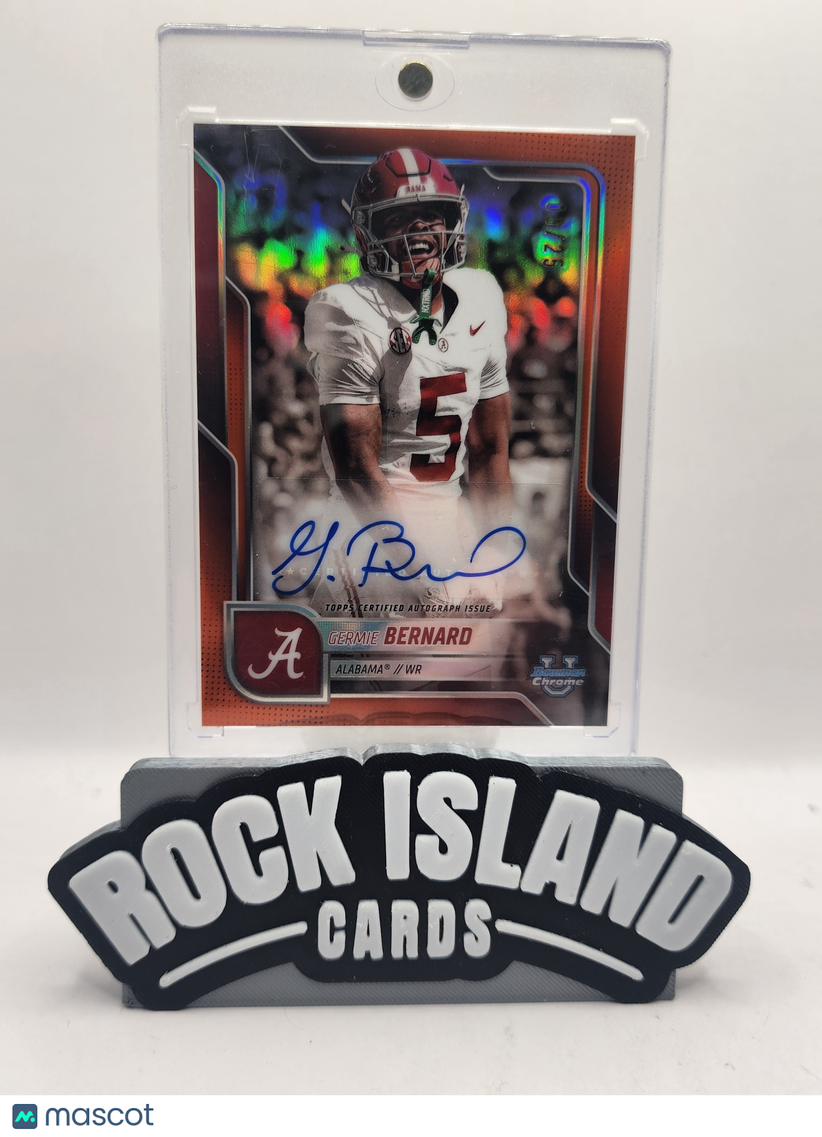 Germie Bernard 2025 Topps Bowman Chrome University #BCA-GB Orange Refractor 9/25