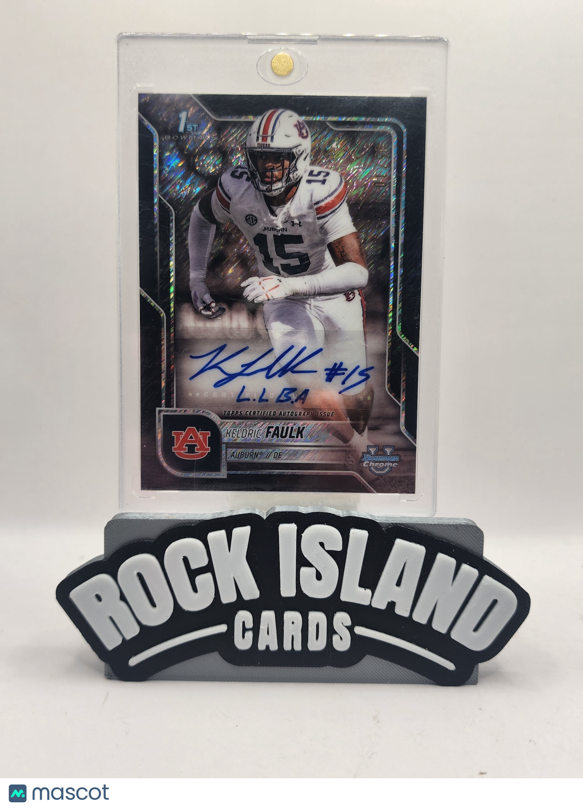 Keldric Faulk 2025 Bowman University Chrome Football #BCA-KFA Inscribed /10
