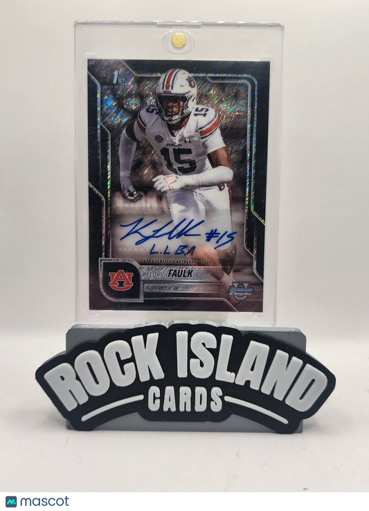 Keldric Faulk 2025 Bowman University Chrome Football #BCA-KFA Inscribed /10