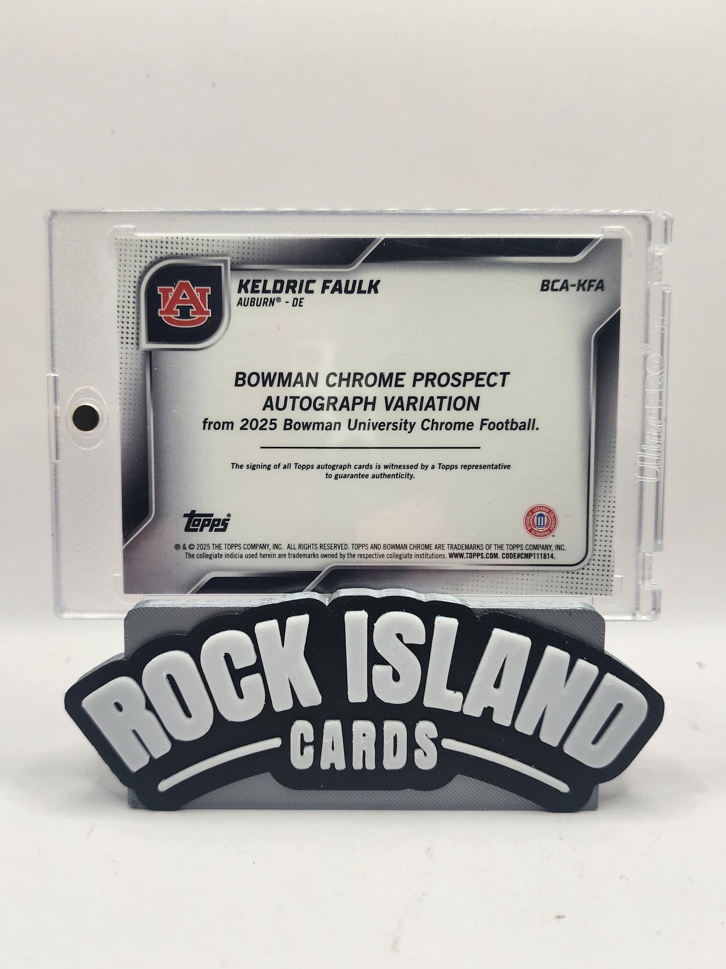Keldric Faulk 2025 Bowman University Chrome Football #BCA-KFA Inscribed /10