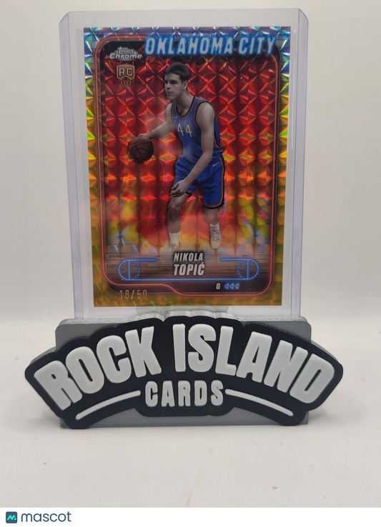 Nikola Topic 2024 Topps Chrome #119 Orange Refractor RC 18/50