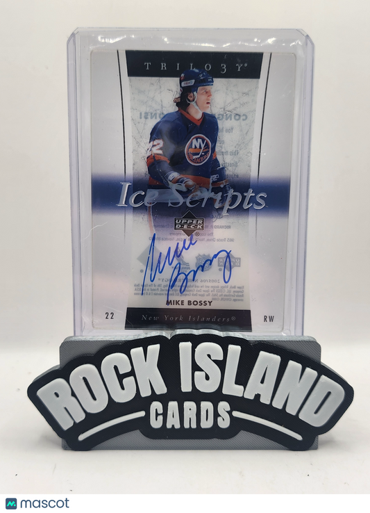 Mike Bossy 2005 Upper Deck Trilogy #IS-BO Ice Scripts On Card Auto