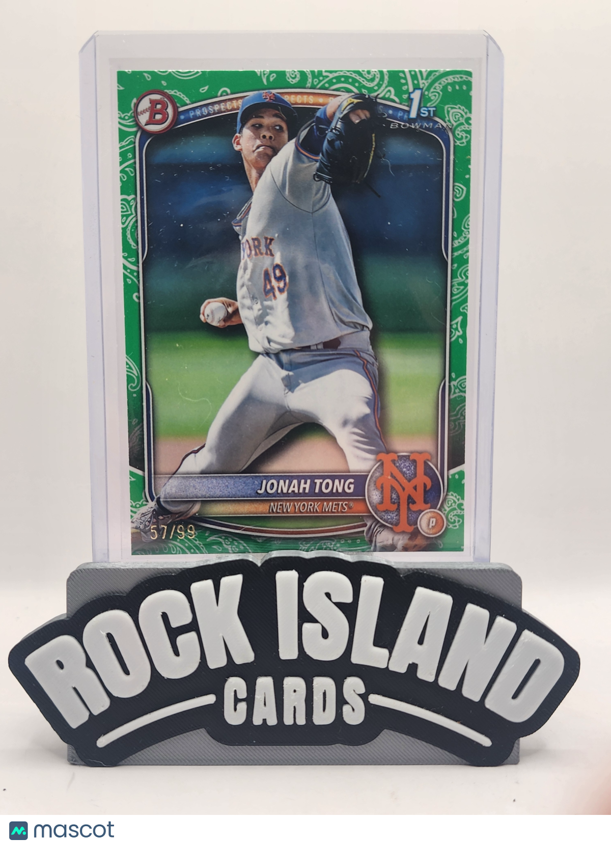 Jonah Tong 2024 Bowman Prospect #BP-105 Green Pattern 57/99 1st Bowman
